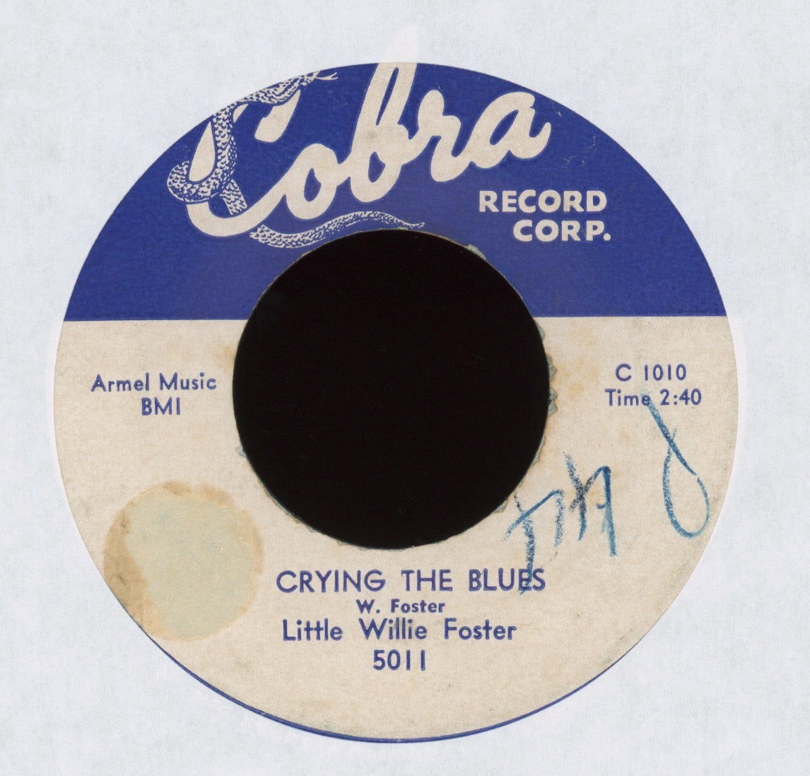 Little Willie Foster - Crying The Blues on Cobra Blues 45