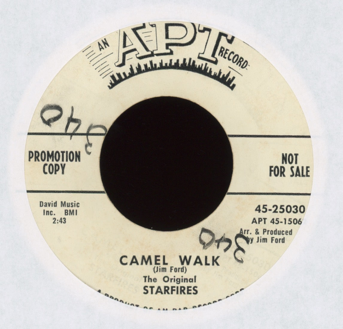The Original Starfires - Fender Bender / Camel Walk on APT Promo Surf Exotica 45