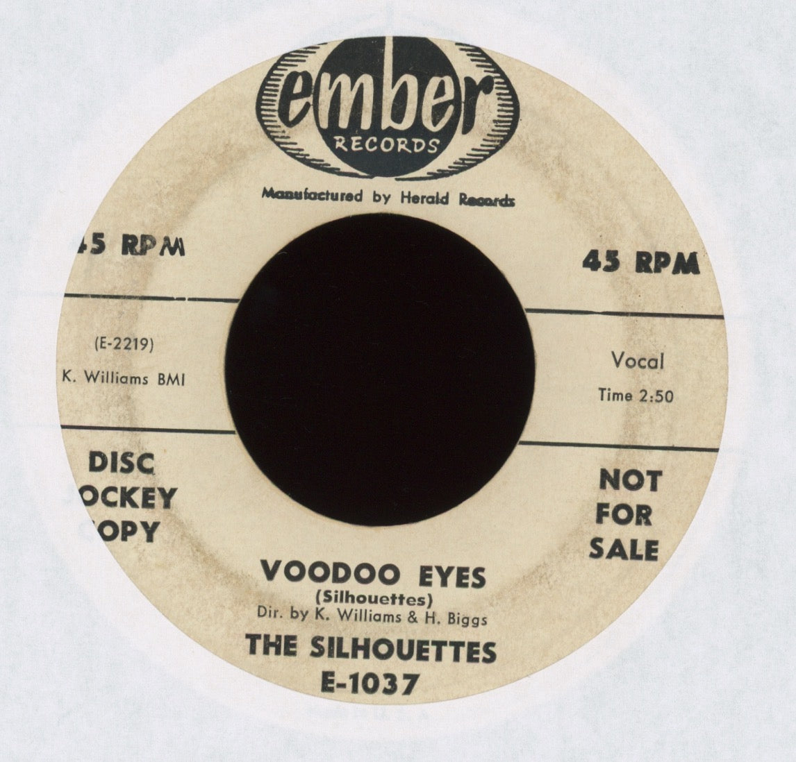 The Silhouettes - Bing Bong / Voodoo Eyes on Ember Promo R&B Doo Wop 45