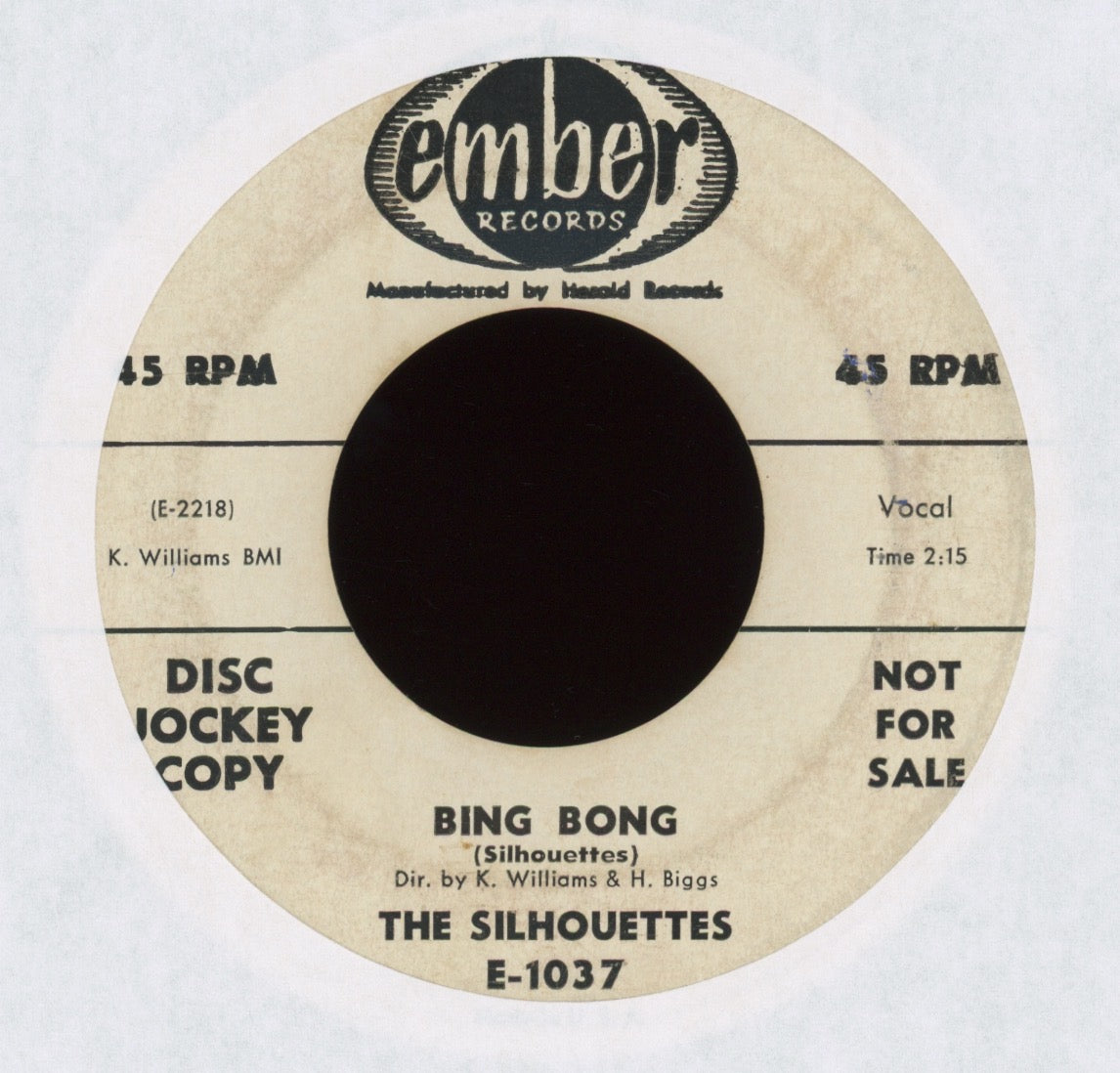 The Silhouettes - Bing Bong / Voodoo Eyes on Ember Promo R&B Doo Wop 45
