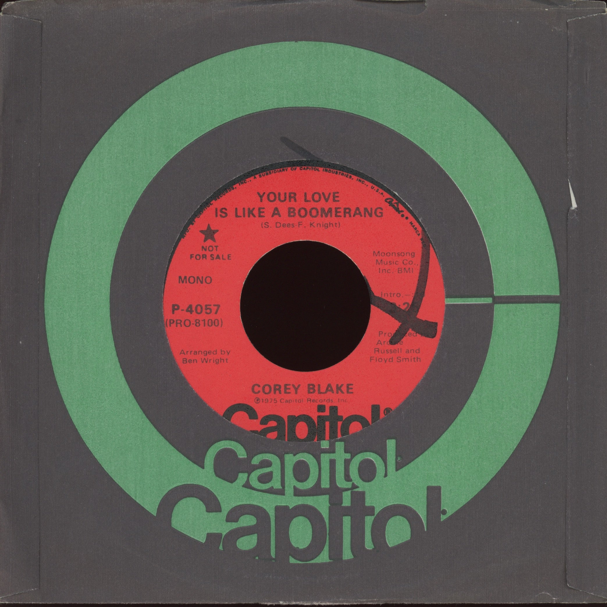 Corey Blake - Your Love Is Like A Boomerang on Capitol Promo