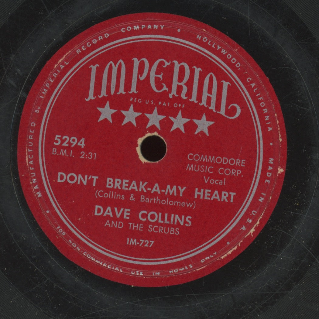 Doo-Wop 78 - Dave Collins And The Scrubs - Bluesy Me / Don't Break-A-My Heart on Imperial
