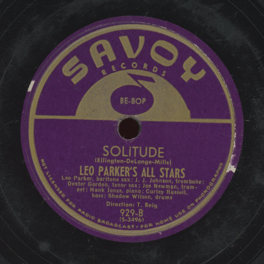 Jazz 78 - Leo Parker's All Stars - Mad Lad Boogie / Solitude on Savoy