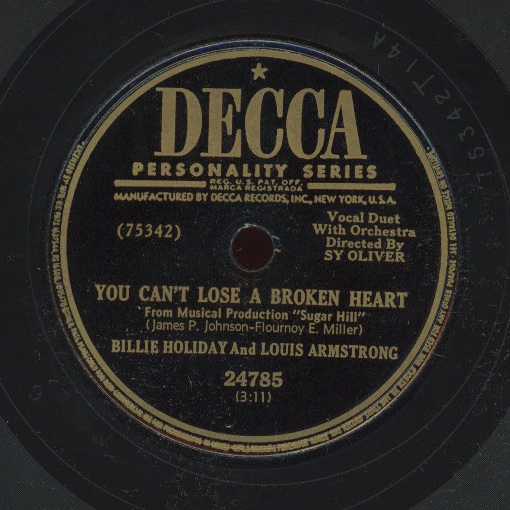 Jazz 78 - Billie Holiday / Louis Armstrong - You Can't Lose A Broken Heart / My Sweet Hunk O' Trash on Decca
