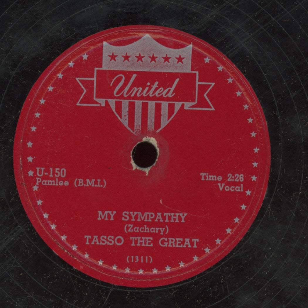 Blues 78 - Tasso The Great - My Sympathy / Ebony After Midnight on United