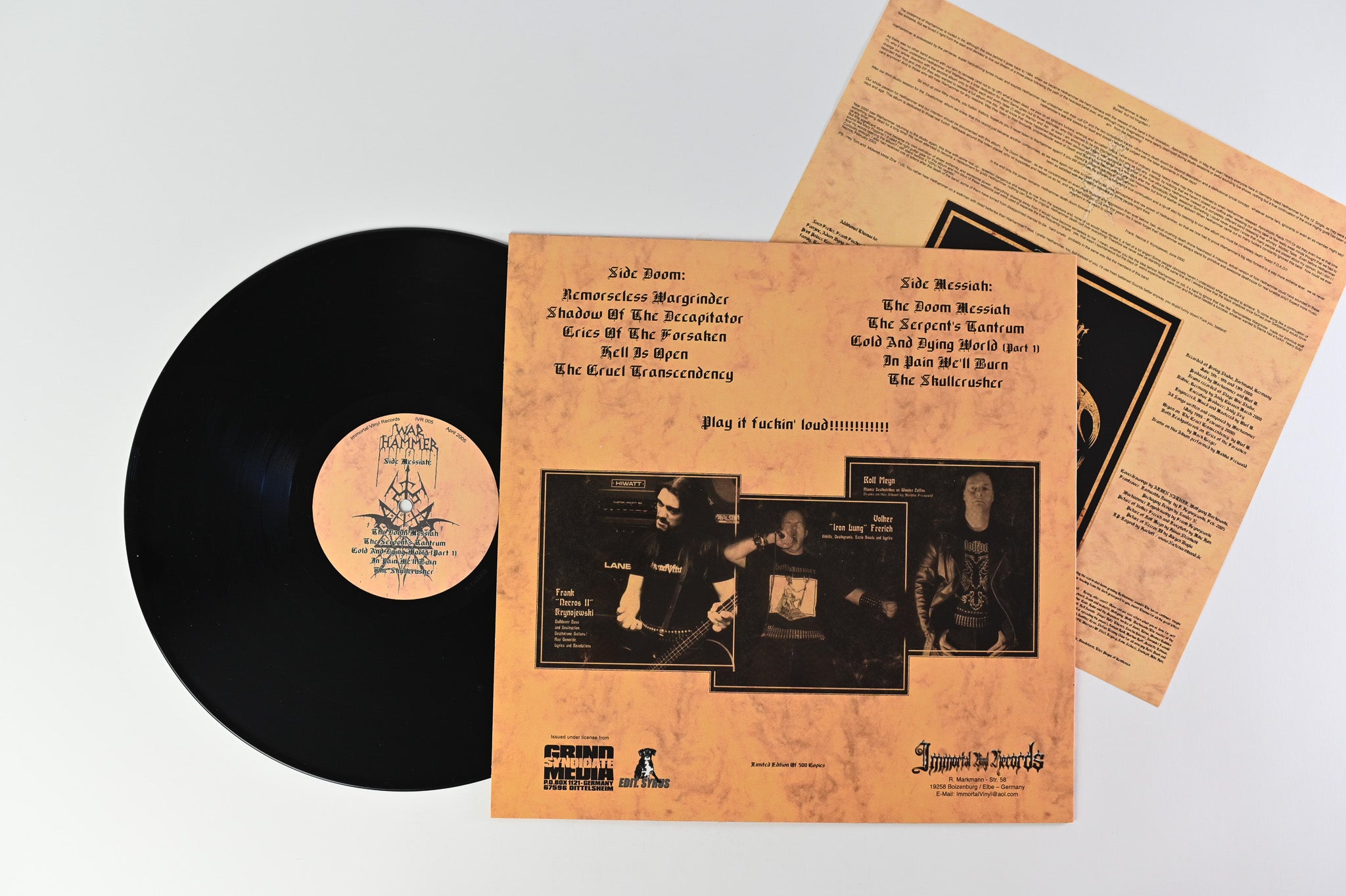 Warhammer - The Doom Messiah on Immortal Vinyl Ltd Edition