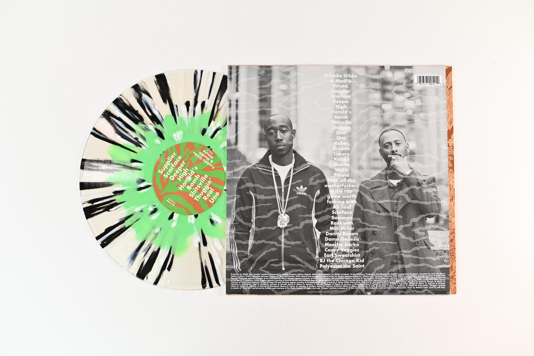 Freddie Gibbs & Madlib - Piñata on Madlib Invazion RSD 2024 Clear w/ Green/Black/White Splatter Reissue