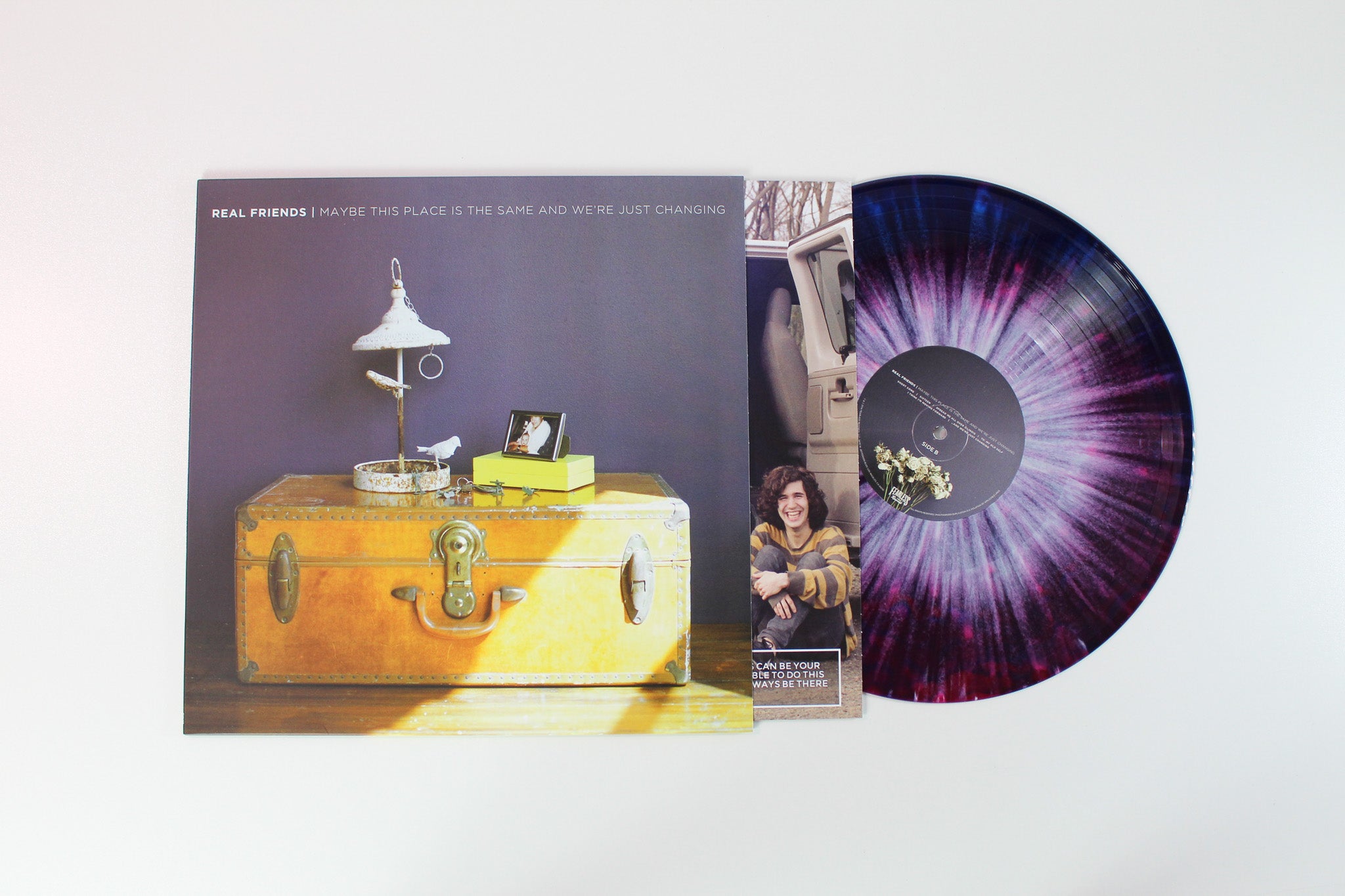 Real Friends - Maybe This Place Is The Same And We're Just Changing on Fearless Royal Blue / Purple With Bone Splatter Reissue