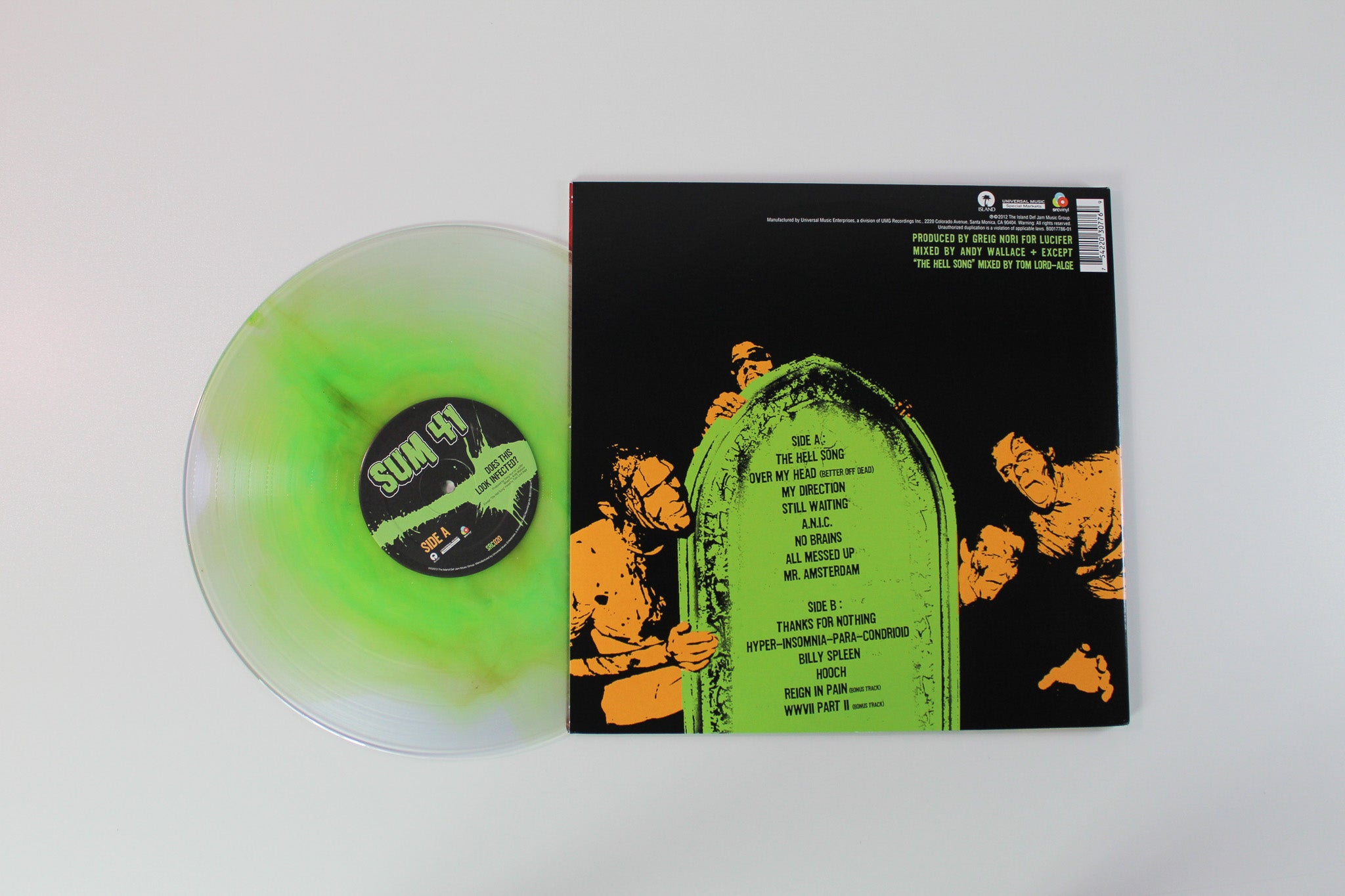 Sum 41 - Does This Look Infected? on SRC Vinyl Ltd Clear w/ Marbled Green Blob