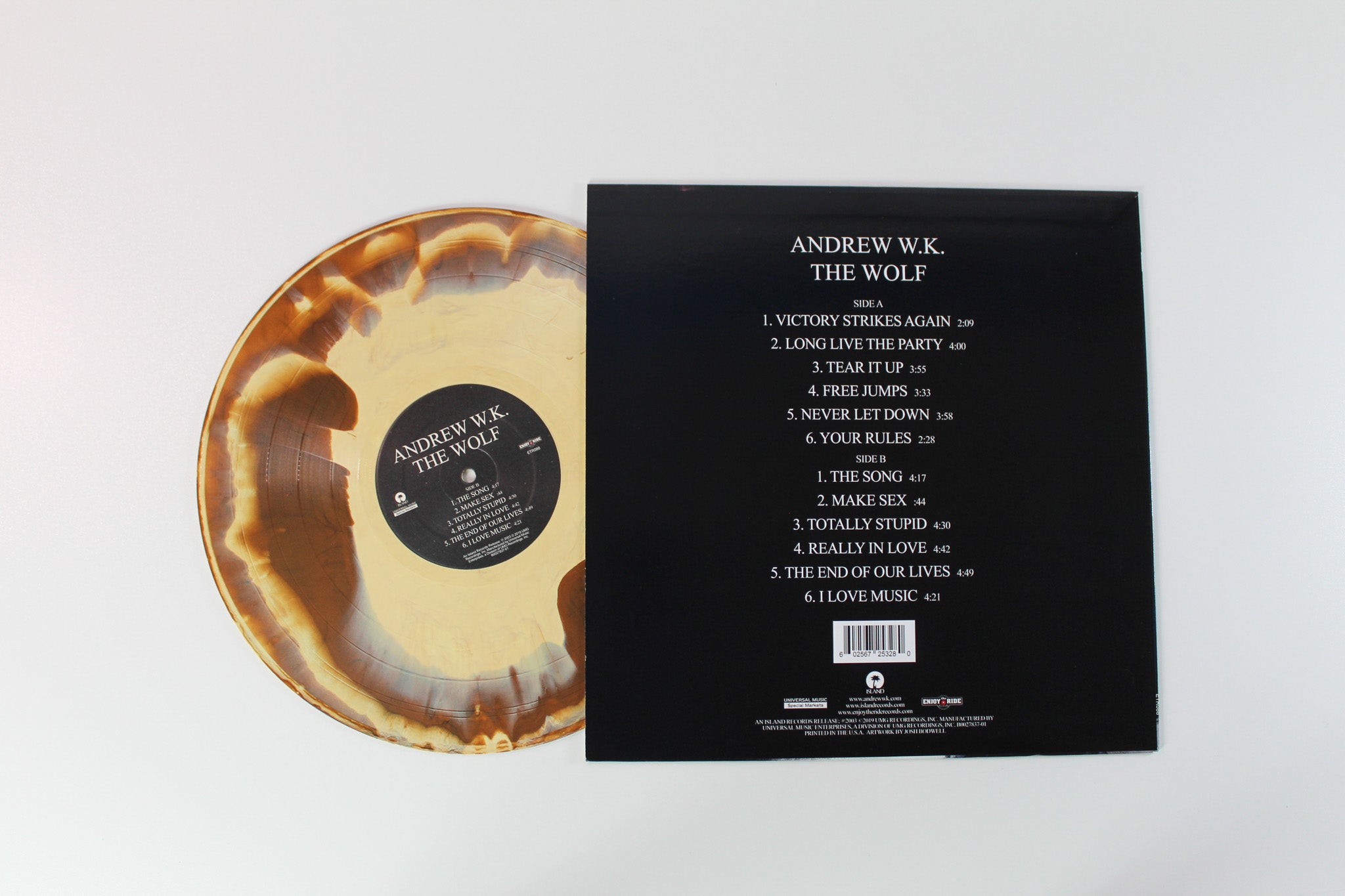 Andrew W.K. - The Wolf on Enjoy the Ride Ltd Brown/Beige Wolf Swirl Reissue