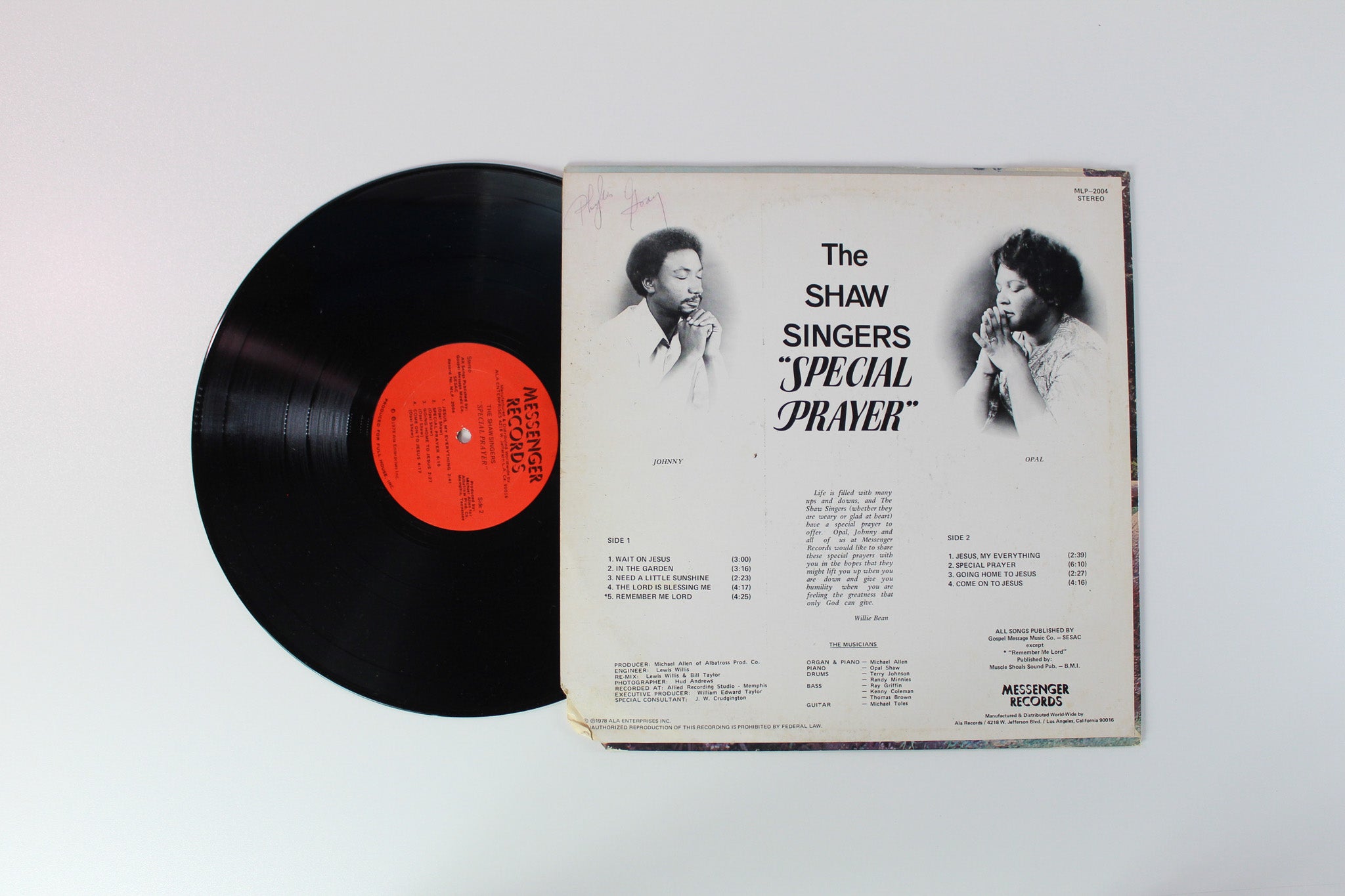 Shaw Singers - Special Prayer on Messenger Records