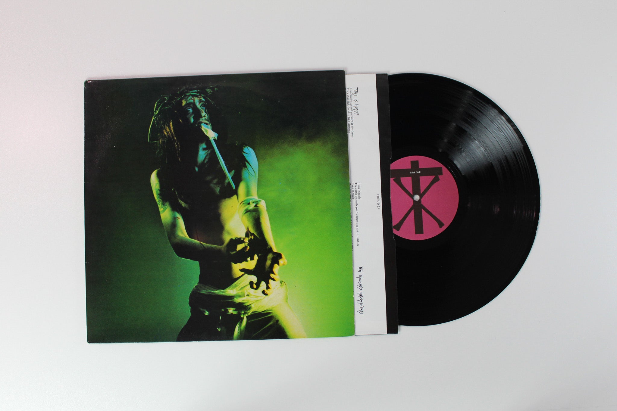 Christian Death - Sex And Drugs And Jesus Christ on Jungle Records UK pressing
