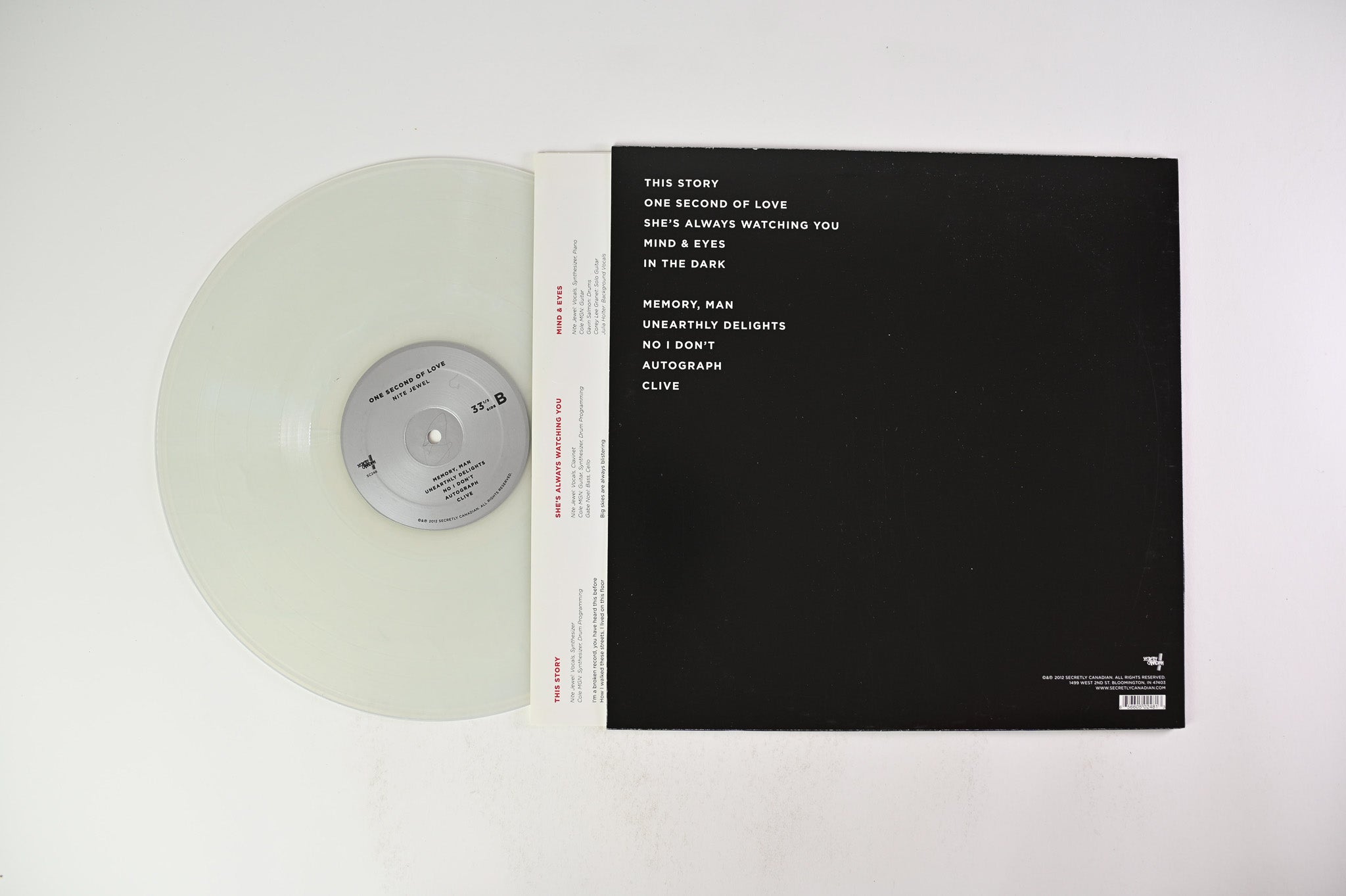 Nite Jewel - One Second Of Love on Secretly Canadian Clear Haze Vinyl