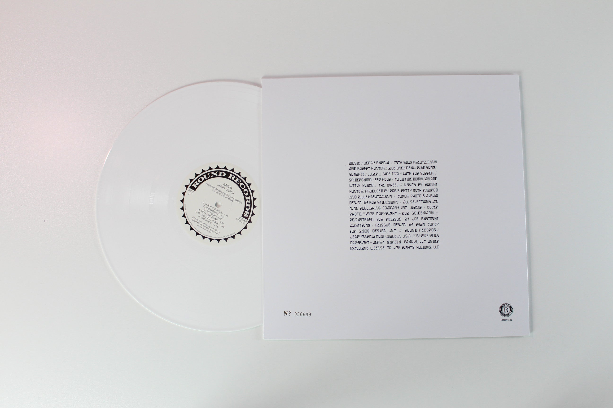 Jerry Garcia - Garcia Ltd. Numbered White Vinyl Reissue on Round Records