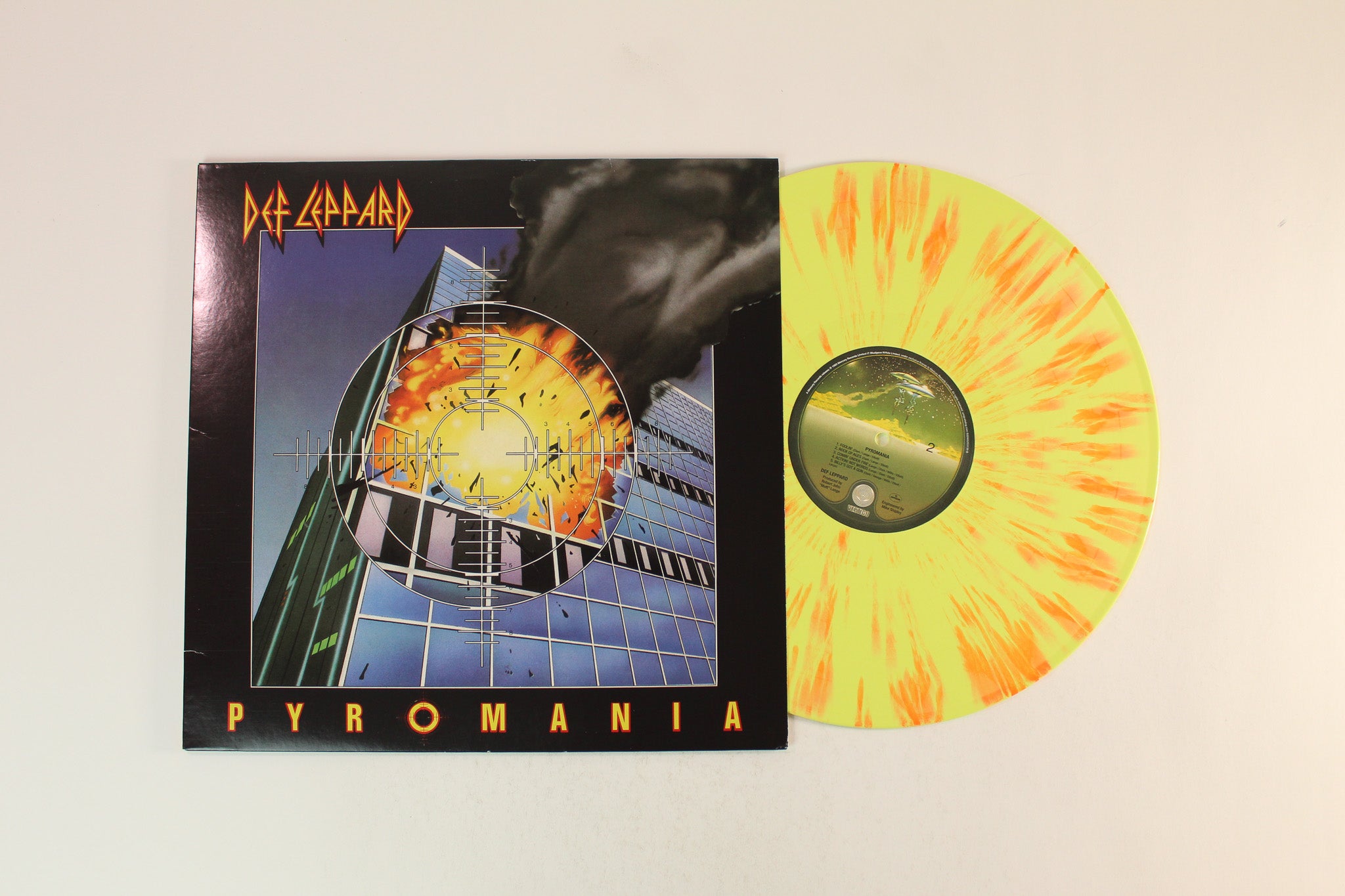Def Leppard - Pyromania on Mercury Vertigo Orange/Yellow Splatter Vinyl Reissue