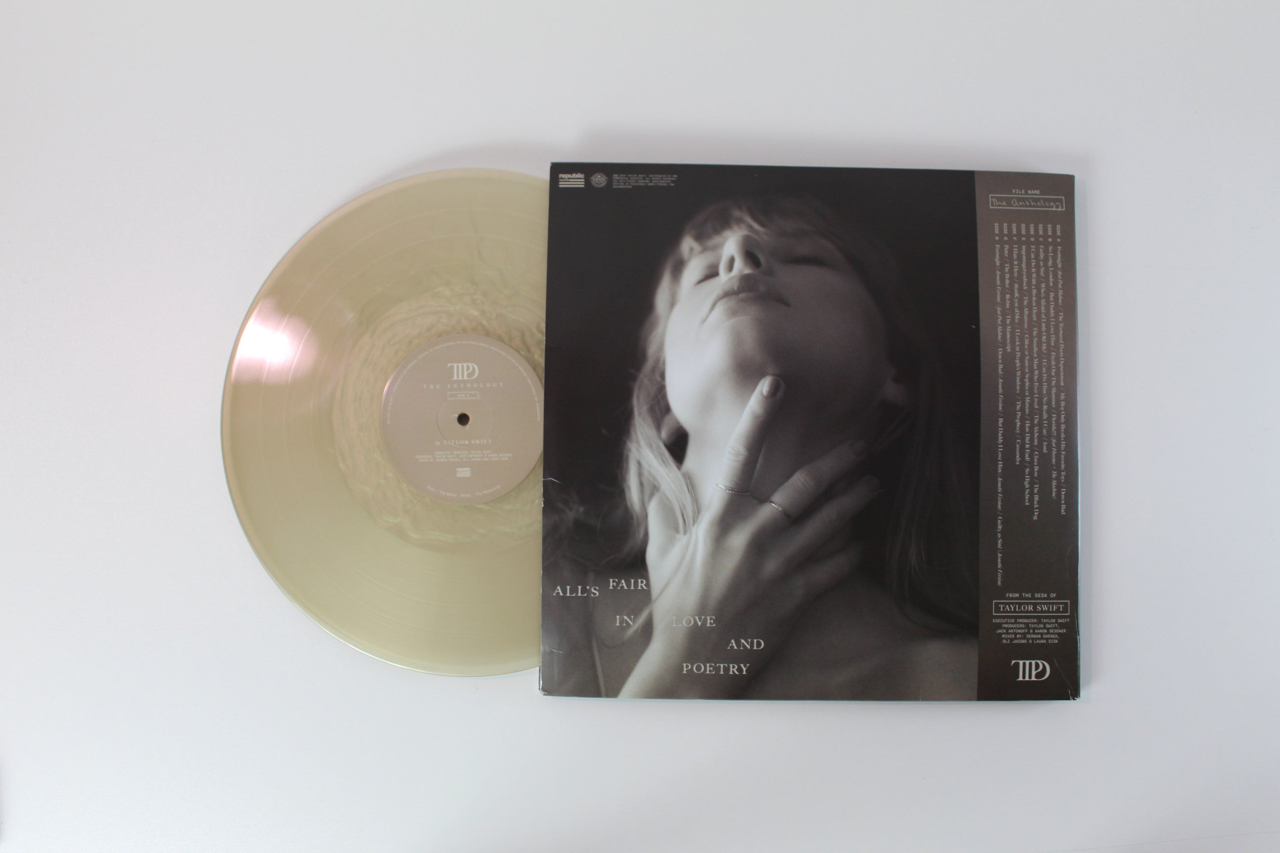 Taylor Swift - The Tortured Poets Department (The Anthology) on Republic Records Clear/Grey/Dark Grey/Gold Marbled Translucent Vinyl
