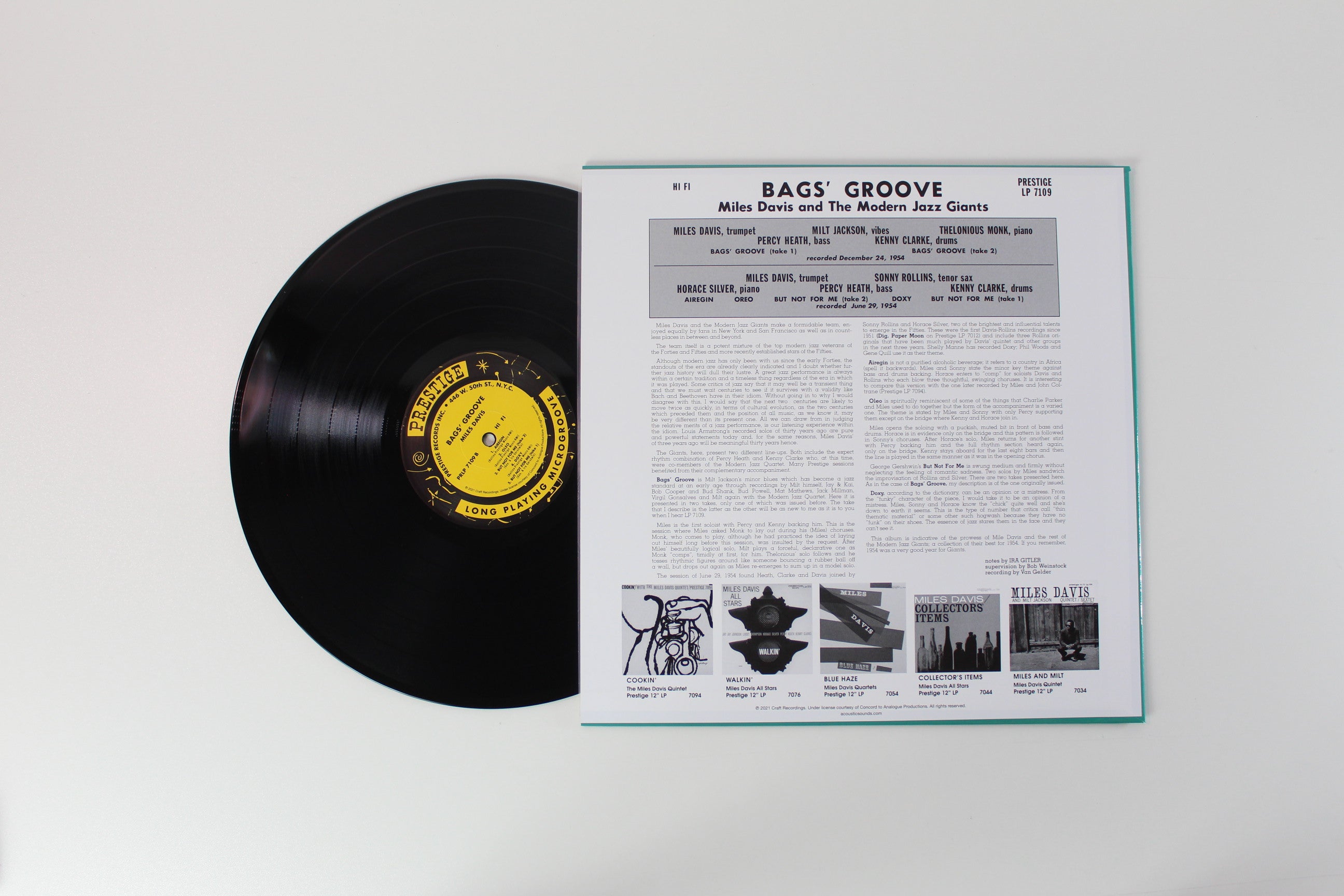 Miles Davis - Bags Groove on Analogue Productions Prestige Mono Series Ltd. Reissue