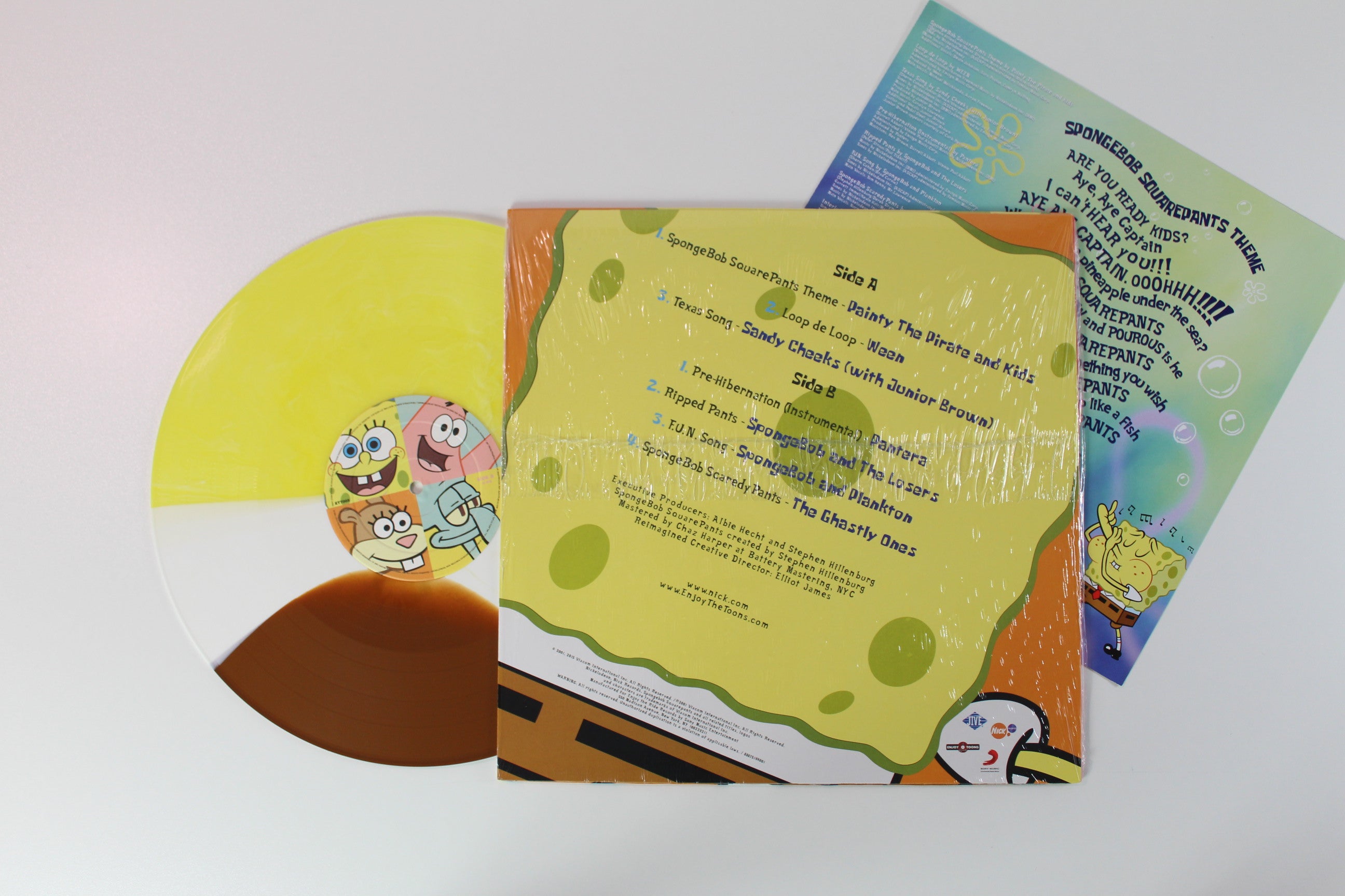 Various - SpongeBob SquarePants™ Original Theme Highlights Ltd. Tri-Colored Split on Enjoy The Toons Records
