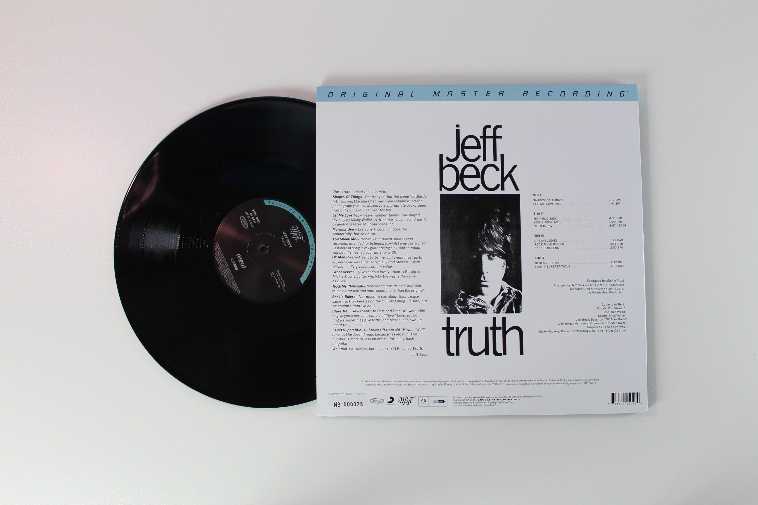 Jeff Beck - Truth Ltd. Numbered Reissue on Mobile Fidelity Sound Lab 45 RPM