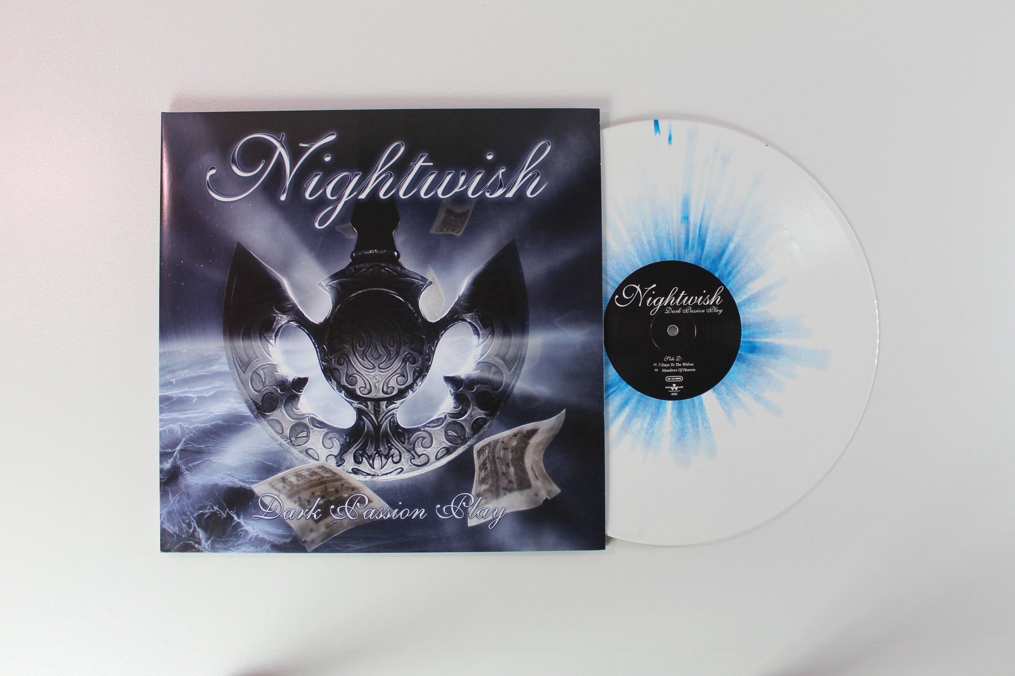 Nightwish - Dark Passion Play on Nuclear Blast Ltd White with Blue Splatter Reissue