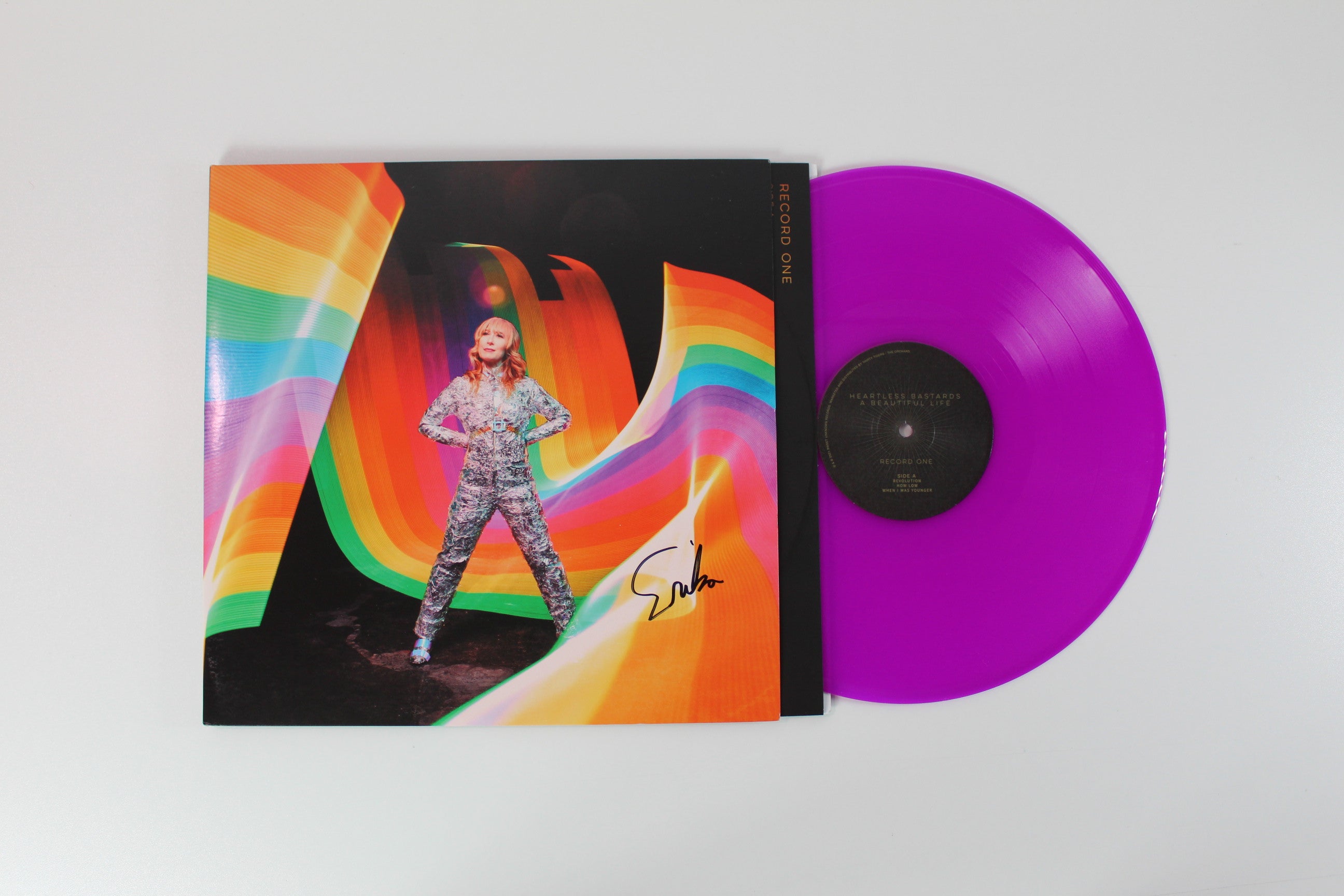 Heartless Bastards - A Beautiful Life on Thirty Tigers - Neon Violet Vinyl - Signed