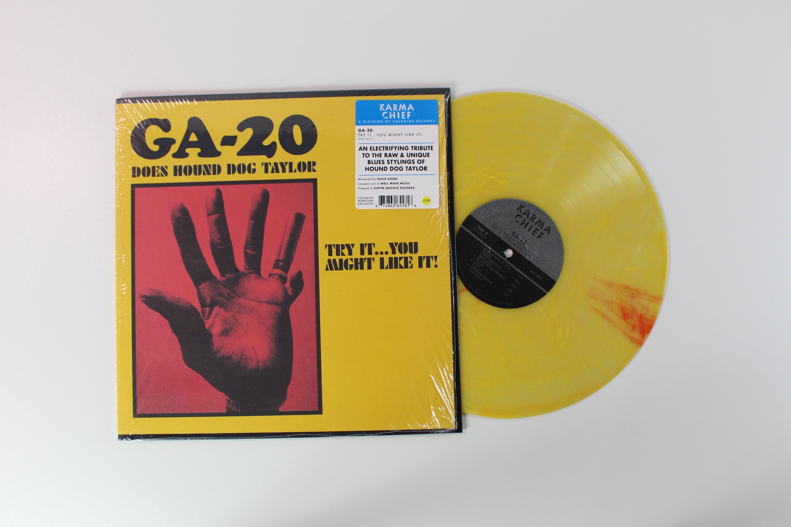 GA-20 - GA-20 Does Hound Dog Taylor: Try It...You Might Like It! on Karma Chief Ltd Clear with Red/Yellow Swirl