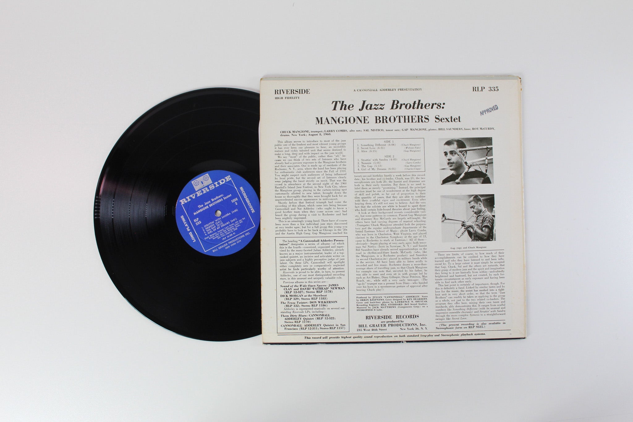 The Mangione Brothers Sextet - The Jazz Brothers on Riverside Records - Mono