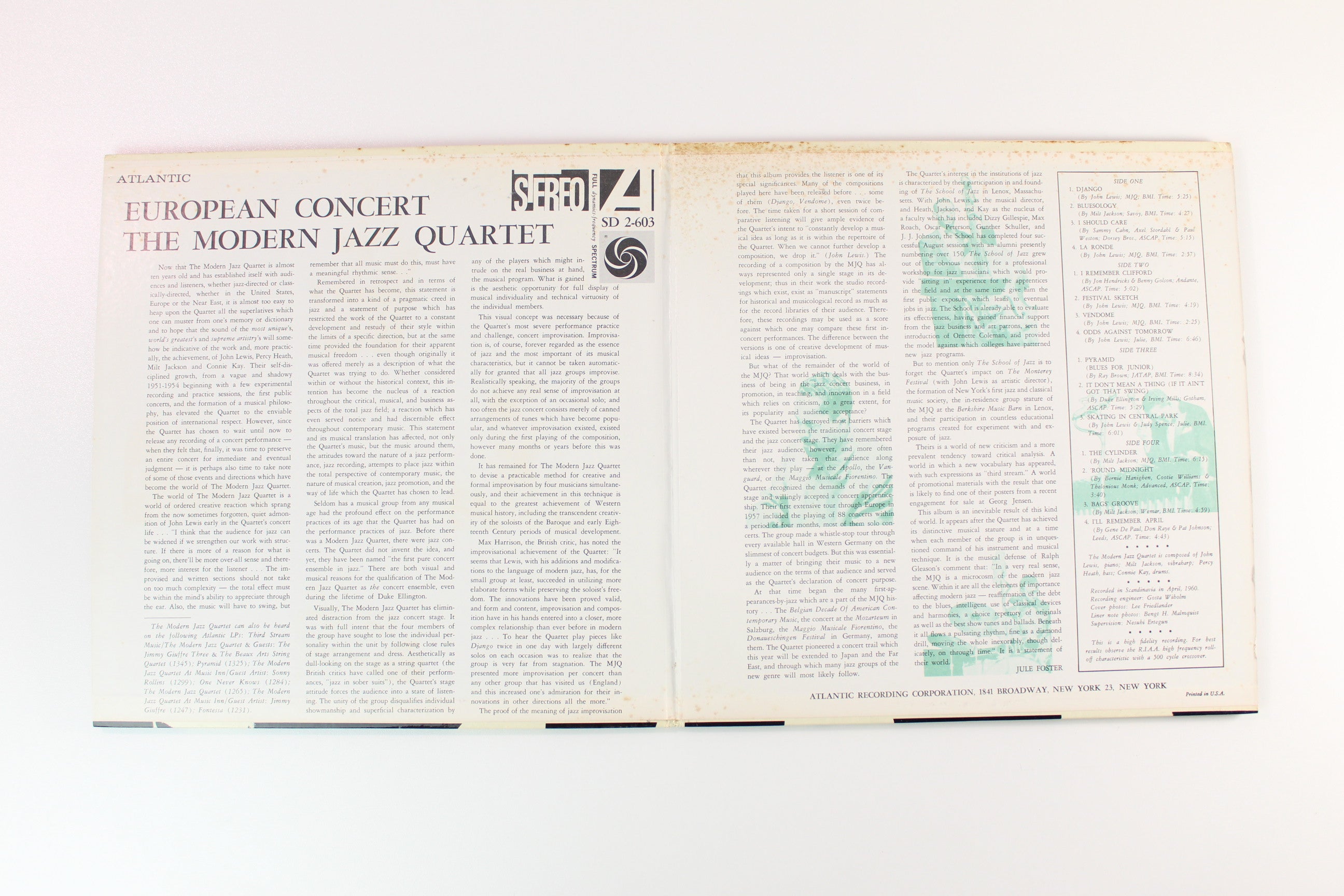 The Modern Jazz Quartet - European Concert on Atlantic