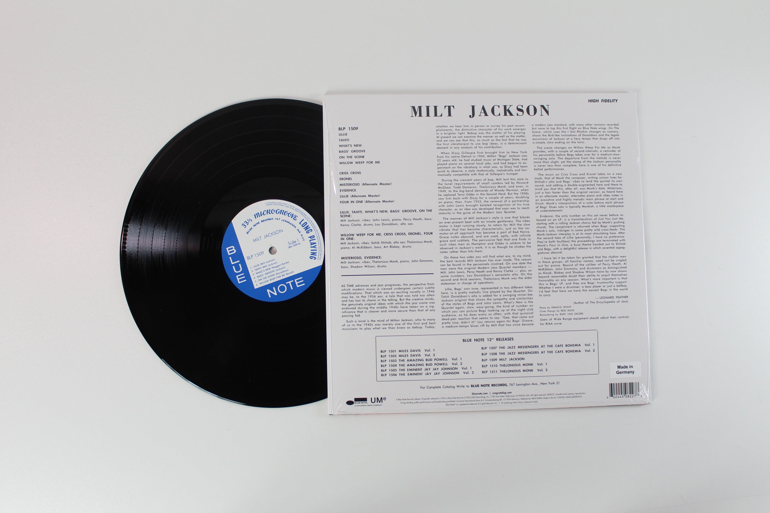 Milt Jackson - Milt Jackson With John Lewis, Percy Heath, Kenny Clarke, Lou Donaldson And The Thelonious Monk Quintet on Blue Note Classic Vinyl Series – 180g – Mono – Reissue