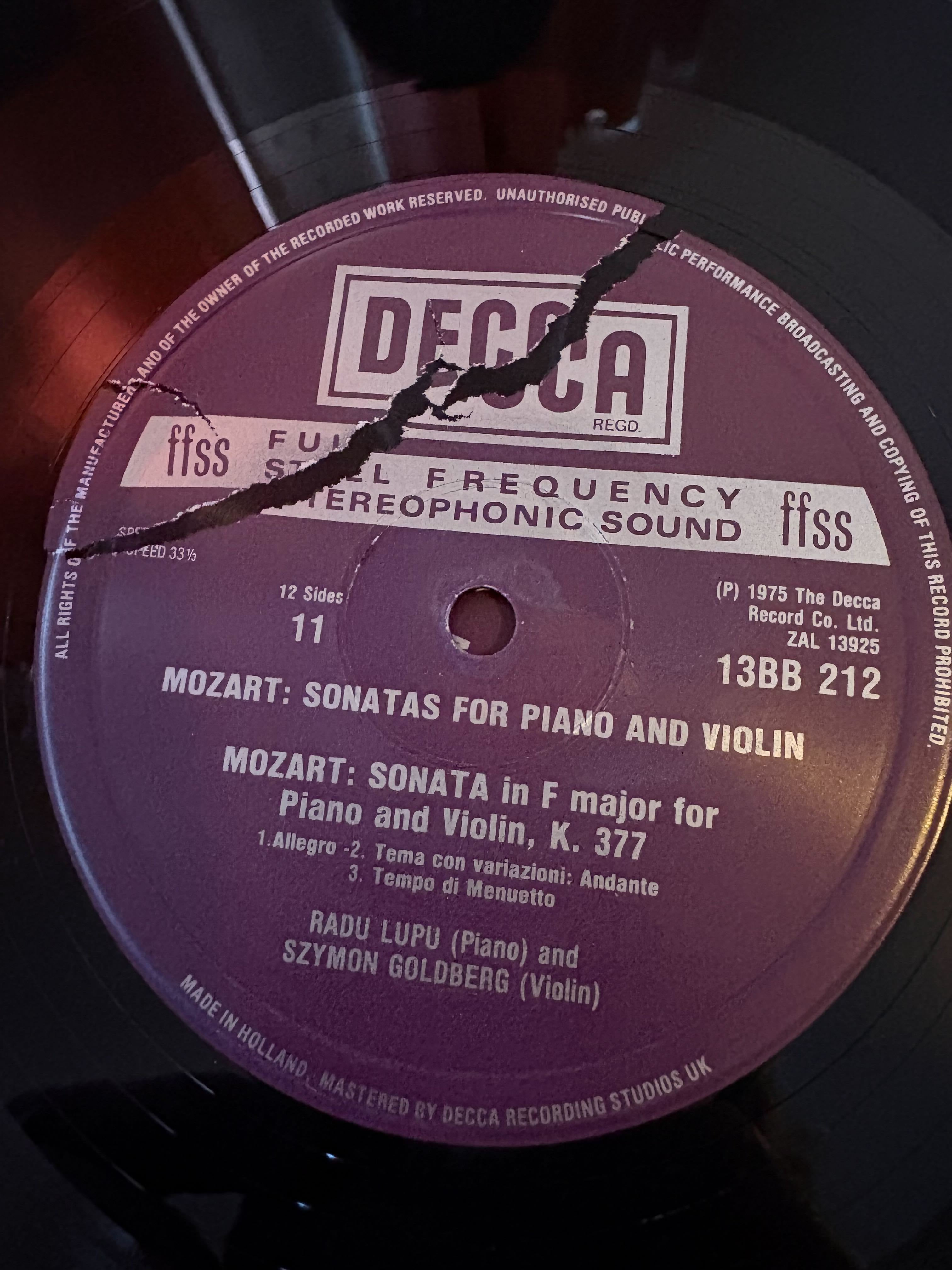 Wolfgang Amadeus Mozart: Radu Lupu & Szymon Goldberg - Sonatas For Piano And Violin on Decca UK Box Set