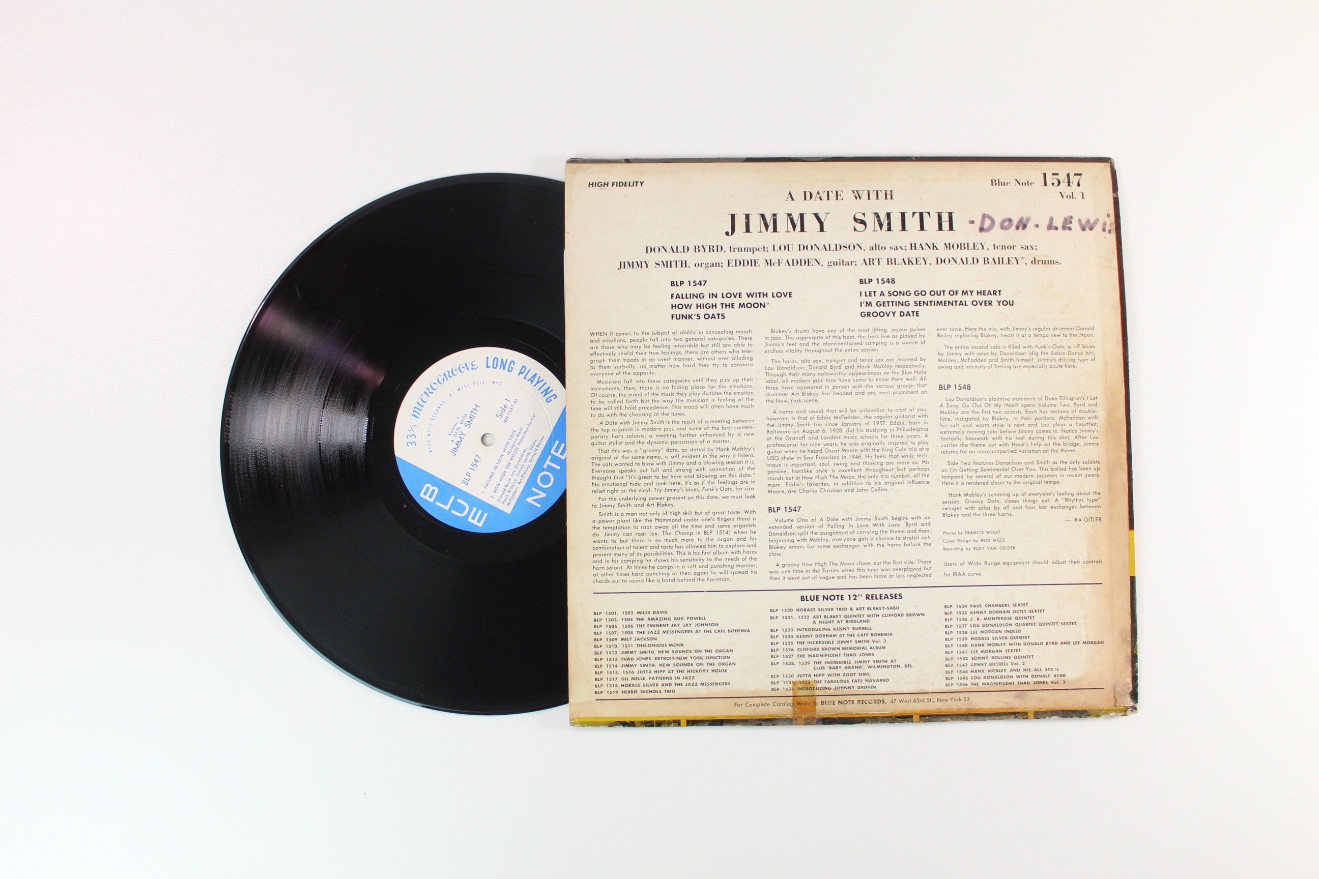 Jimmy Smith - A Date With Jimmy Smith, Vol. 1 on Blu Note W. 63rd Mono DG