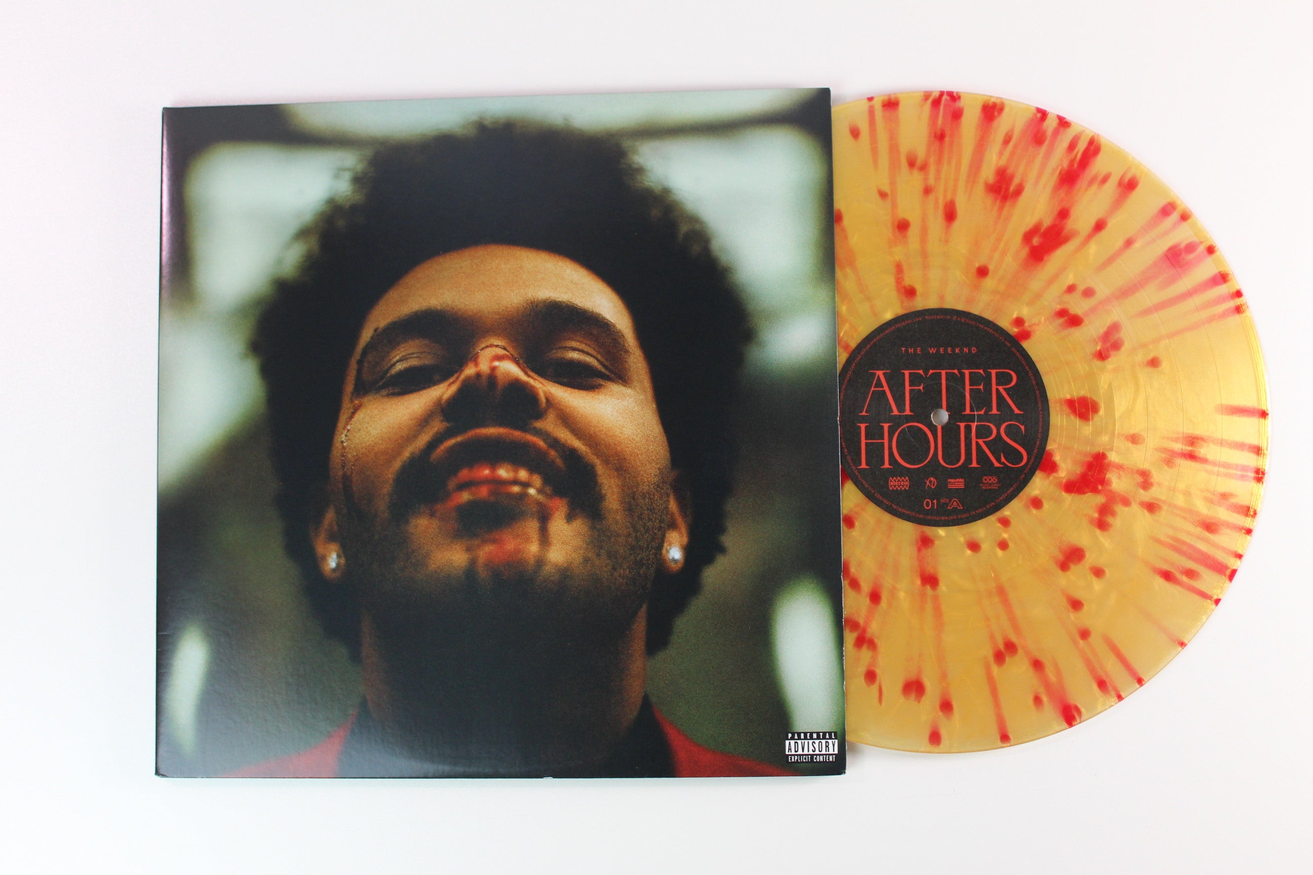 The Weeknd - After Hours on XO Republic Ltd Gold With Red Splatter