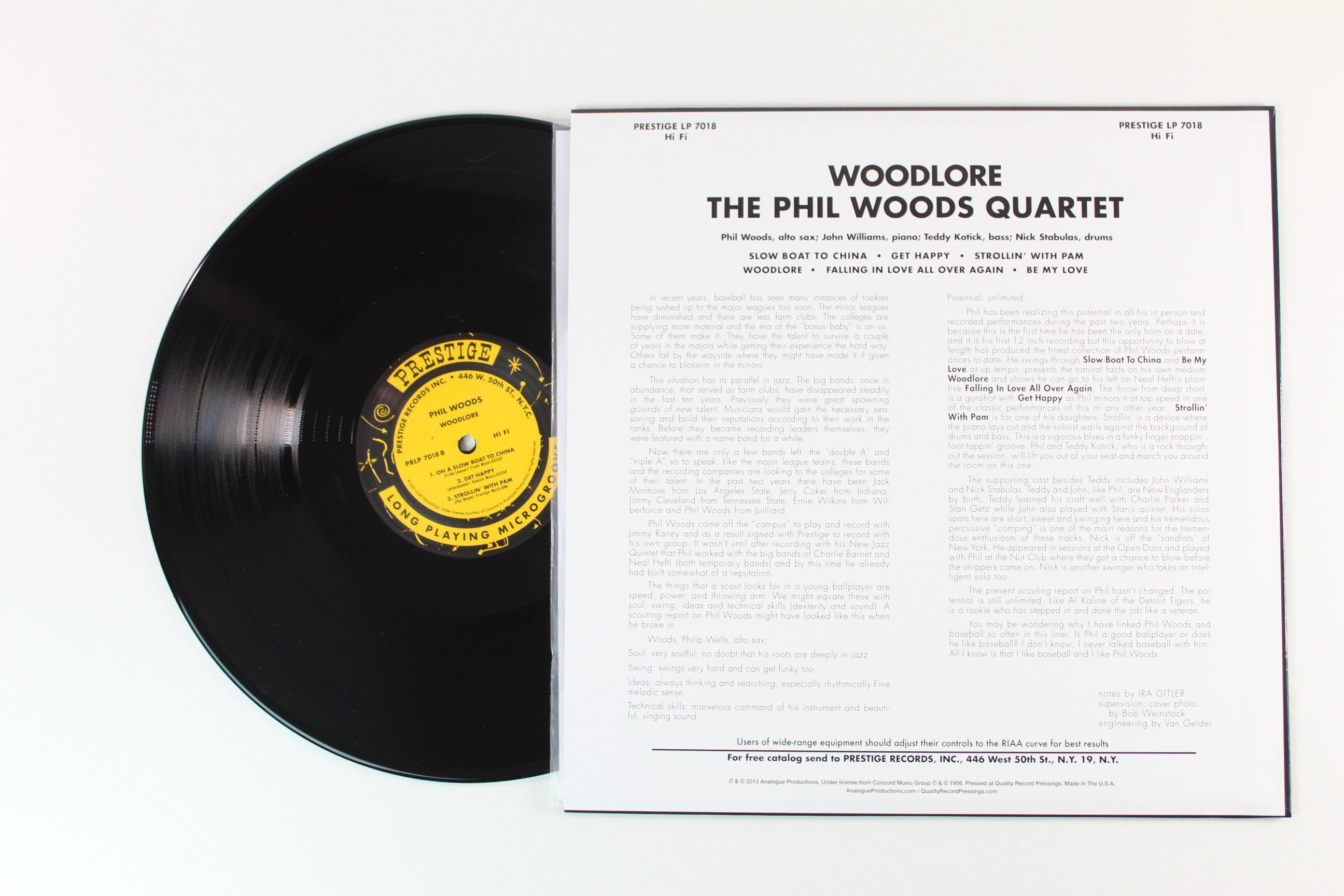 The Phil Woods Quartet - Woodlore on Prestige Analogue Productions 180 Gram Reissue