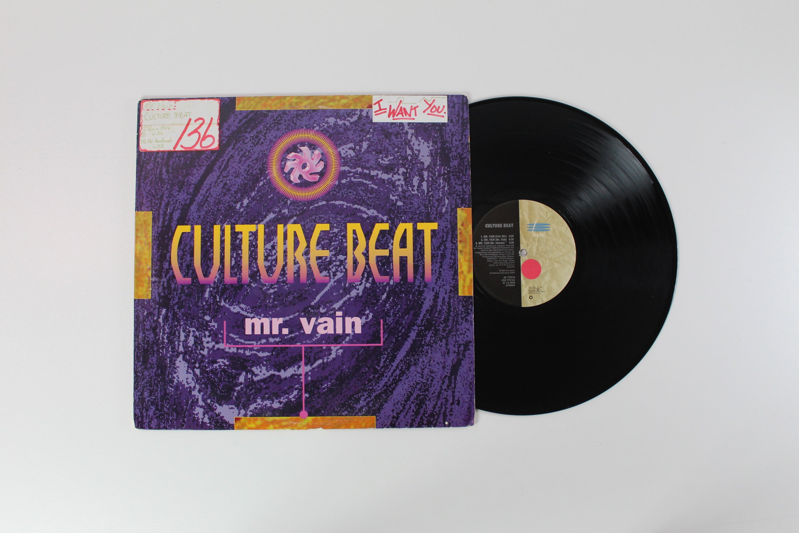 Culture Beat - Mr. Vain on 550 Music / Epic - 12" Single