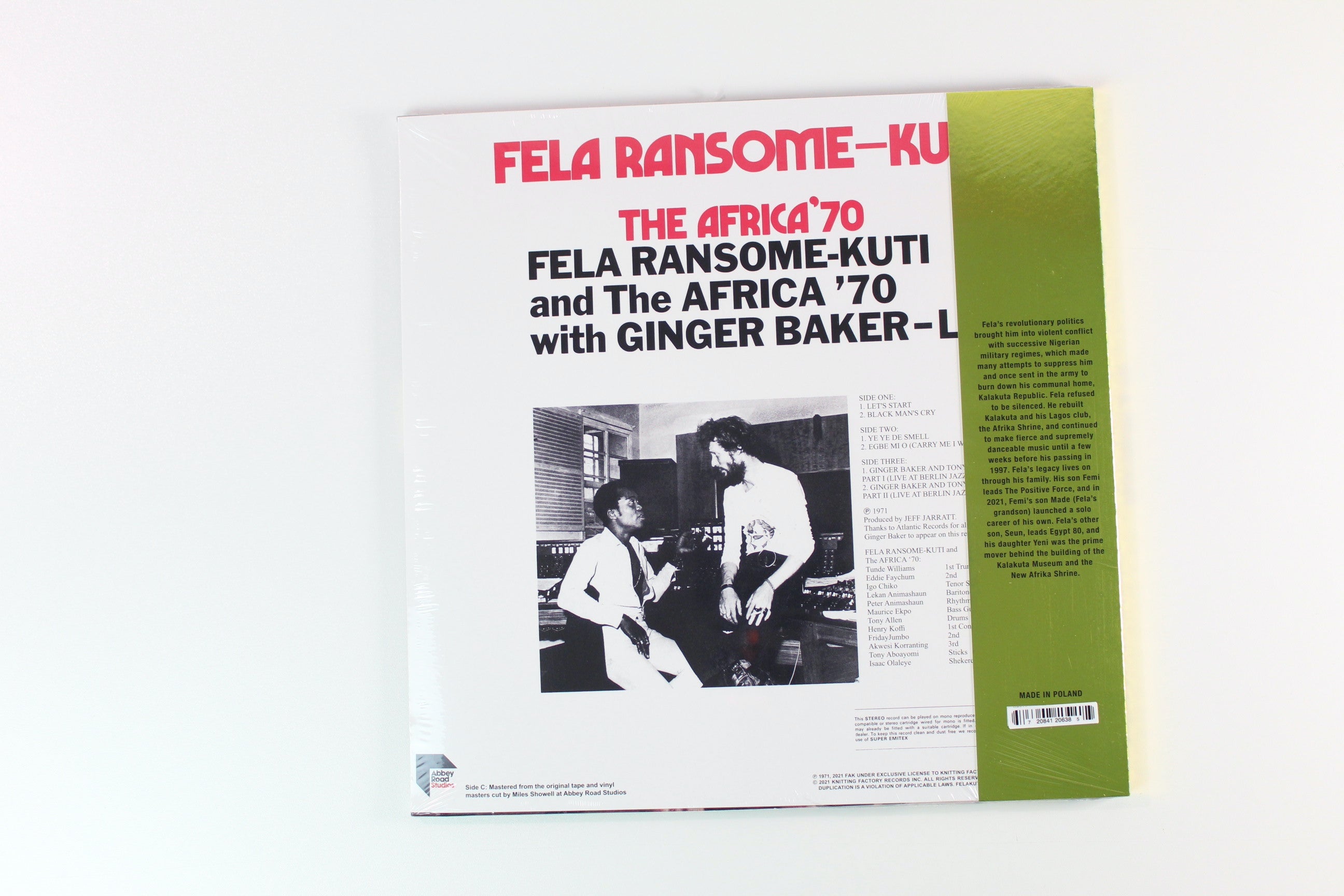 Fela Kuti - Live! on Knitting Factory Records SEALED Reissue Red Vinyl