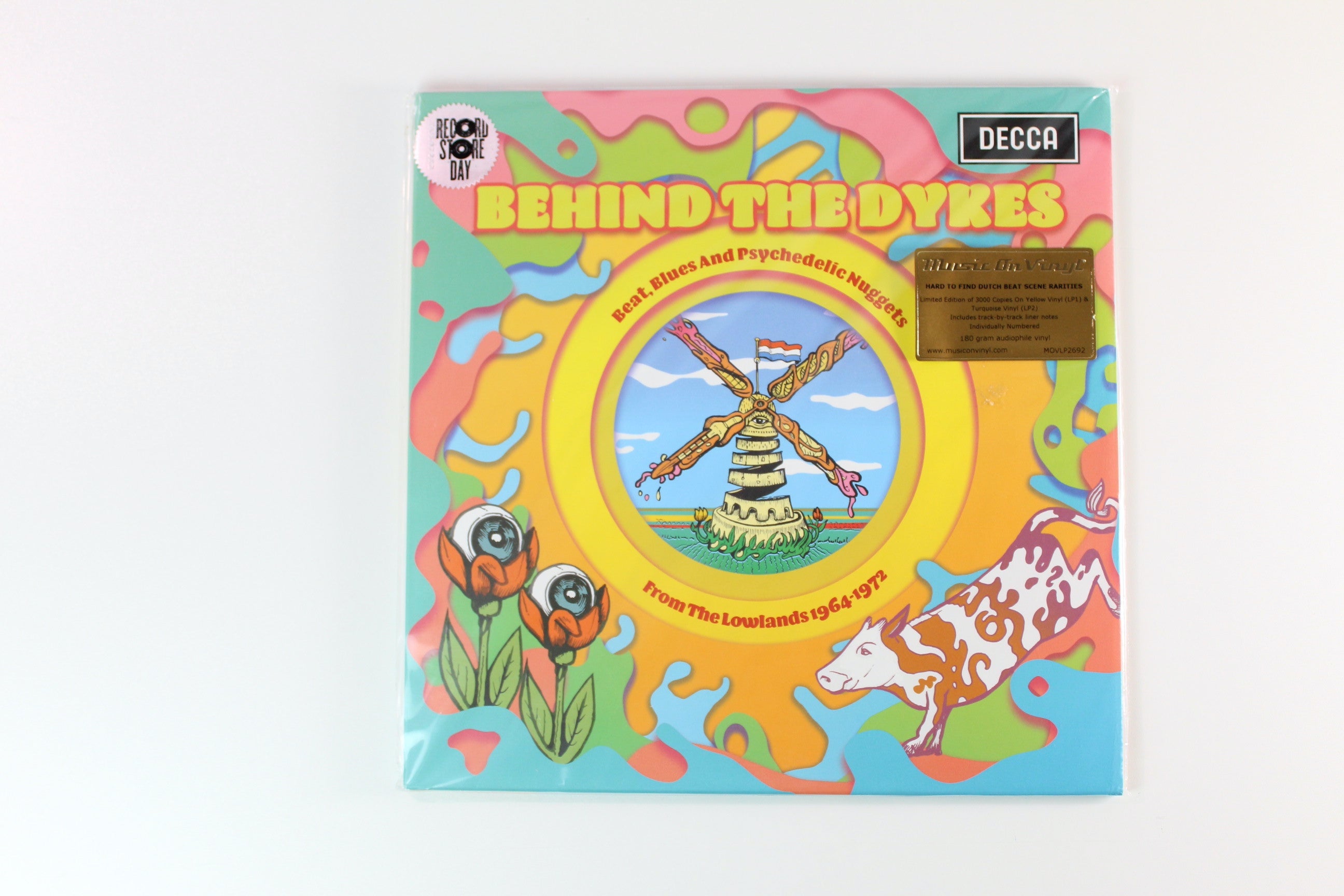 Various - Behind The Dykes (Beat, Blues And Psychedelic Nuggets From The Lowlands 1964-1972) on Music on Vinyl Ltd. Yellow & Turquoise Vinyl