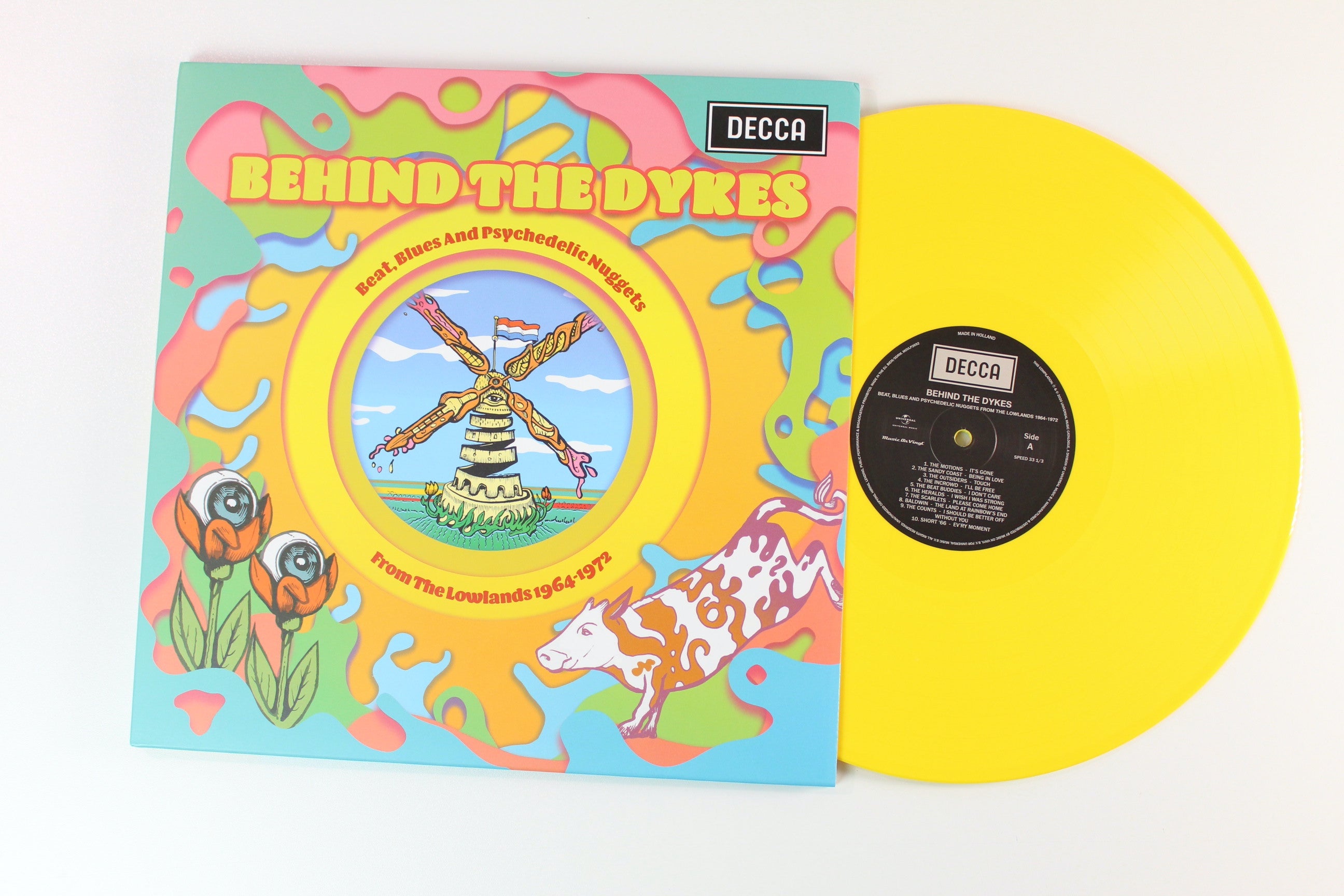 Various - Behind The Dykes (Beat, Blues And Psychedelic Nuggets From The Lowlands 1964-1972) on Music on Vinyl Ltd. Yellow & Turquoise Vinyl