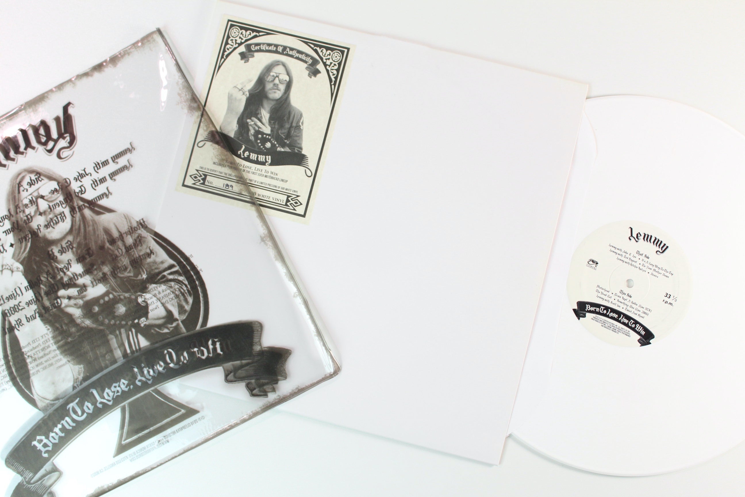 Lemmy - Born To Lose, Live To Win on Cleopatra Ltd. Numbered on White Vinyl
