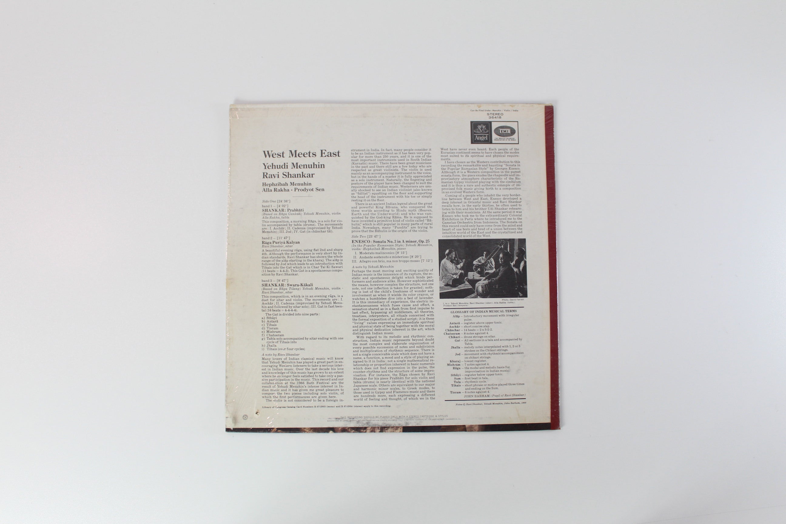 Yehudi Menuhin, Ravi Shankar - West Meets East on Angel Records – Sealed