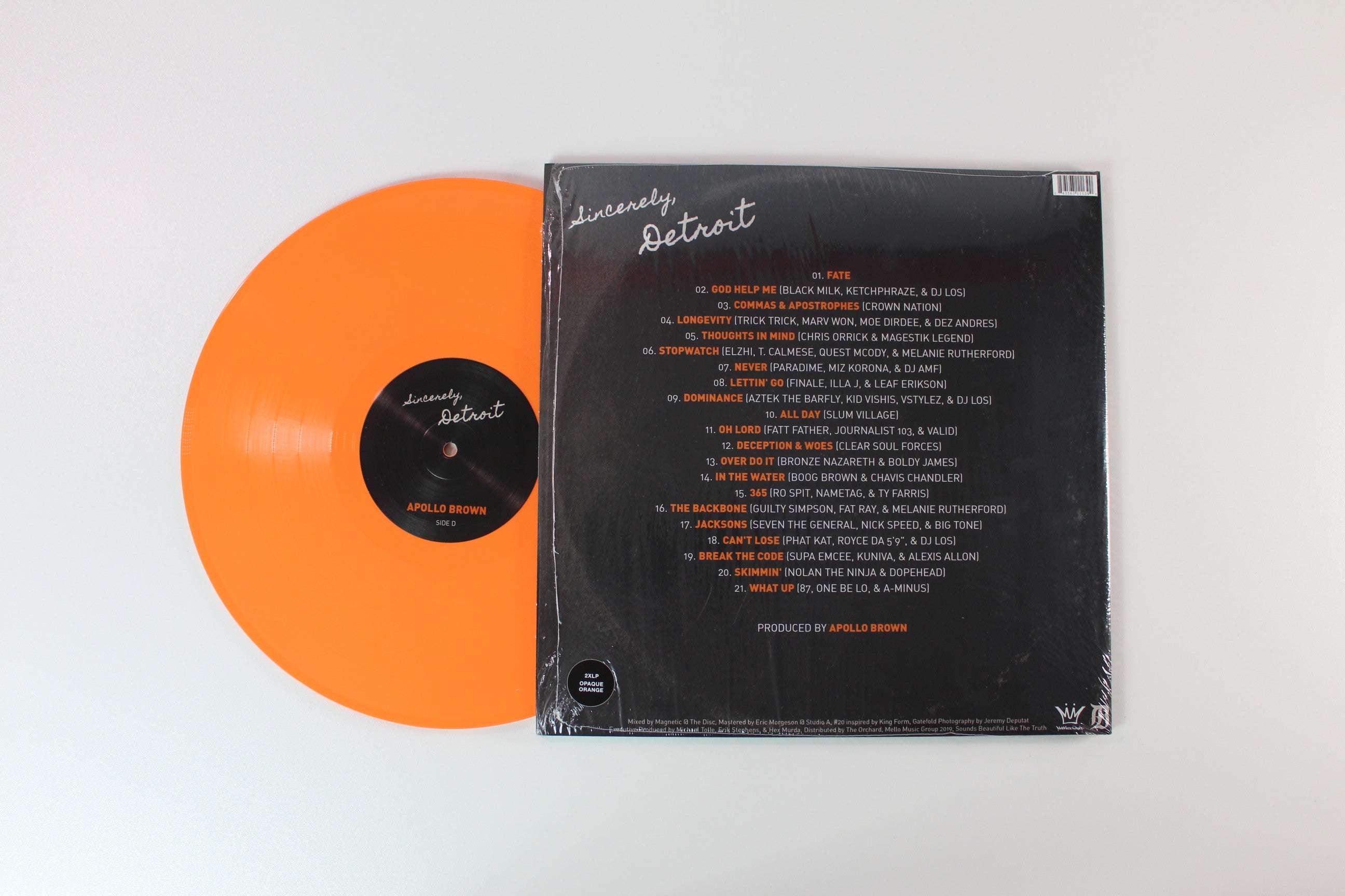 Apollo Brown - Sincerely, Detroit on Mello Music Group Ltd Orange Opaque