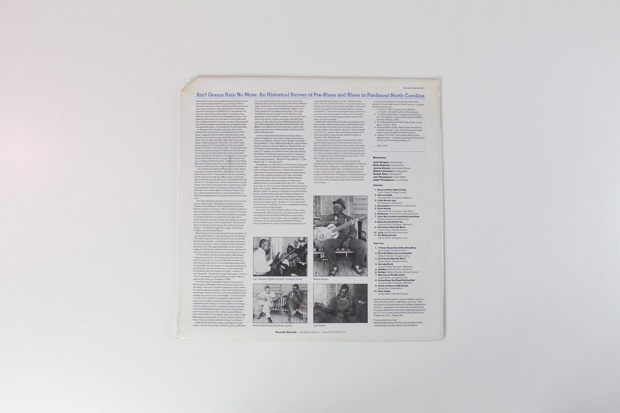 Various - Ain't Gonna Rain No More (Blues And Pre-Blues From Piedmont North Carolina) on Rounder Sealed