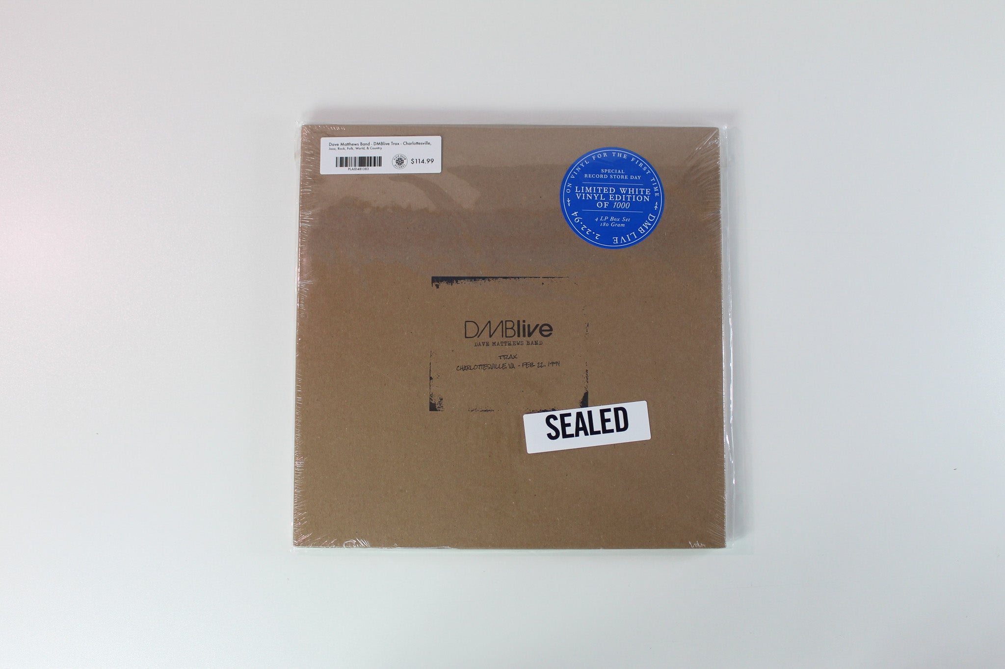 Dave Matthews Band - DMBlive Trax - Charlottesville, Va - Feb 22, 1994 on Bama Rags RSD BF 2018 Ltd White Vinyl Sealed