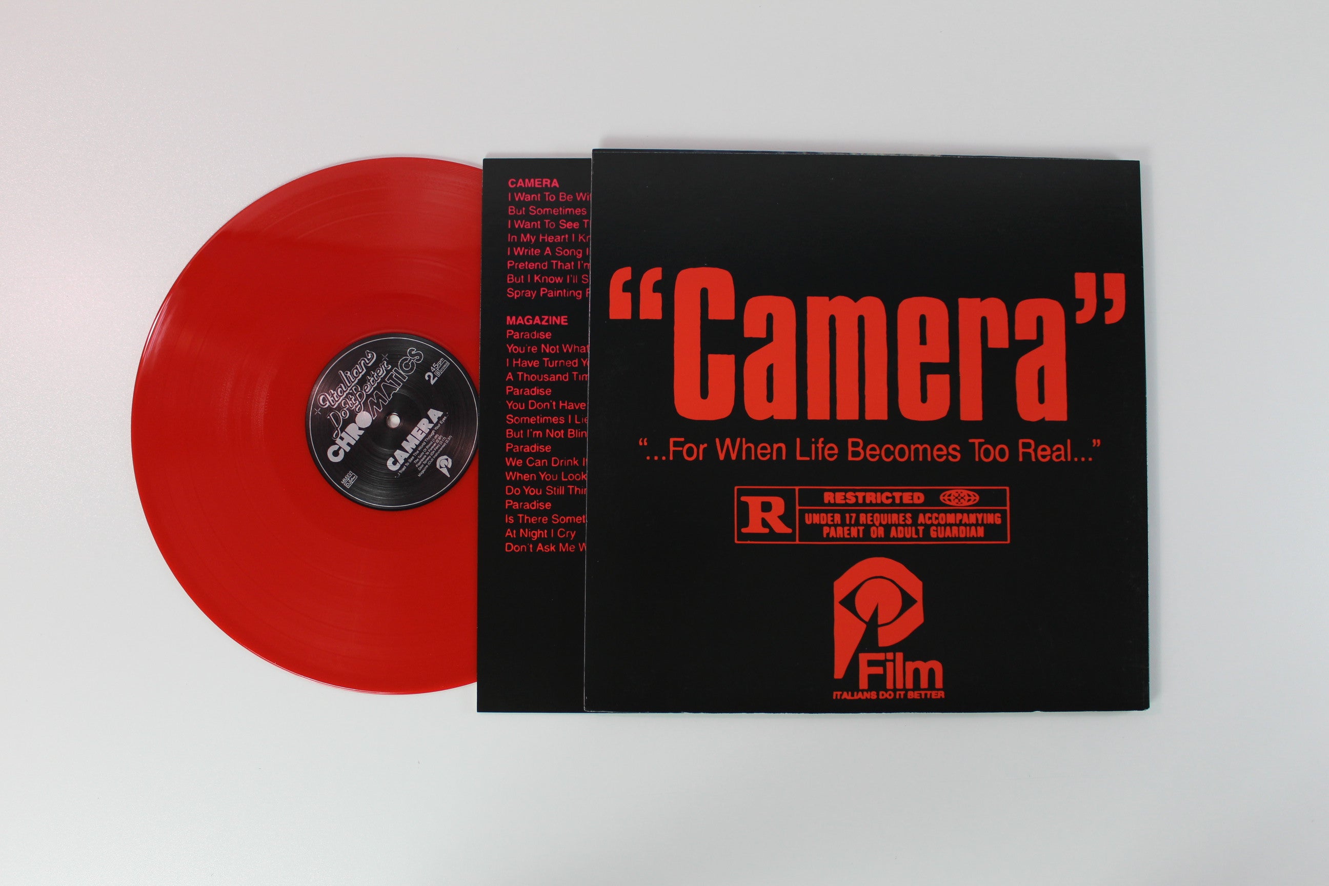 Chromatics - Camera Cherry Red Reissue on Italians Do It Better 45 RPM