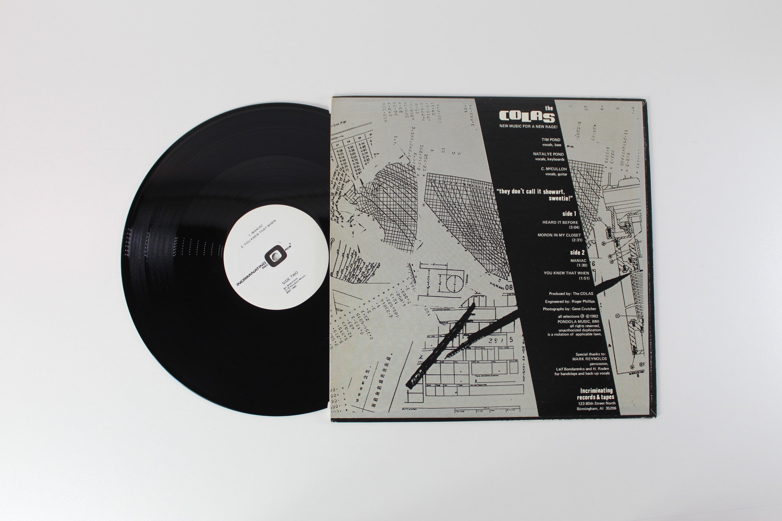 The Colas - "They Don't Call It Showart, Sweetie!" on Incriminating Records & Tapes 12"