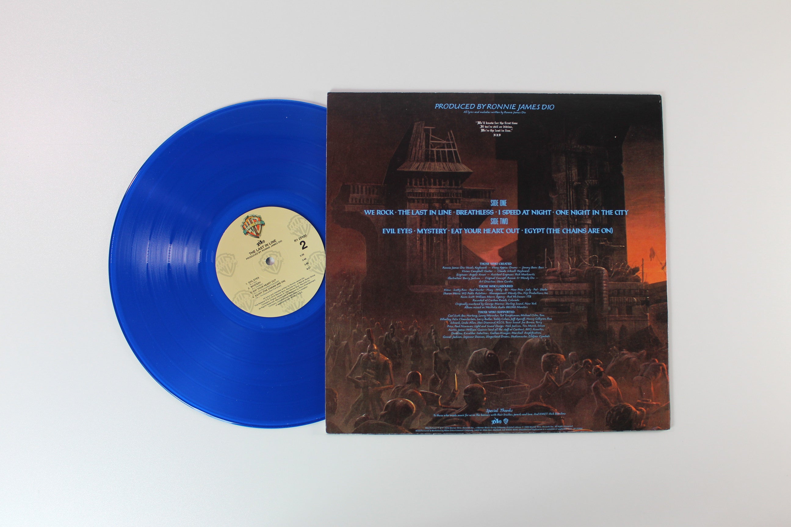 Dio - The Last In Line on Warner Rhino Ltd Blue Vinyl Reissue