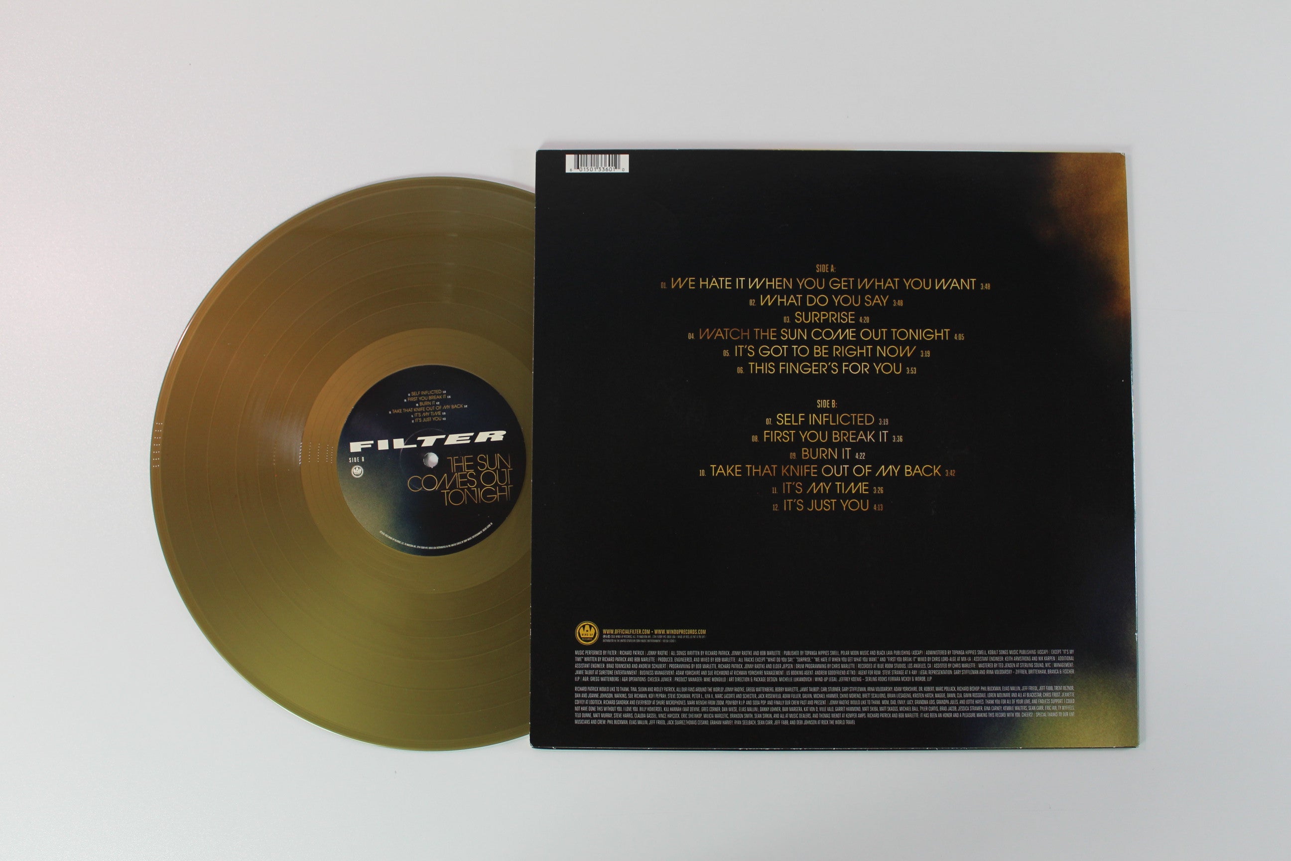Filter - The Sun Comes Out Tonight on Wind Up Gold Vinyl