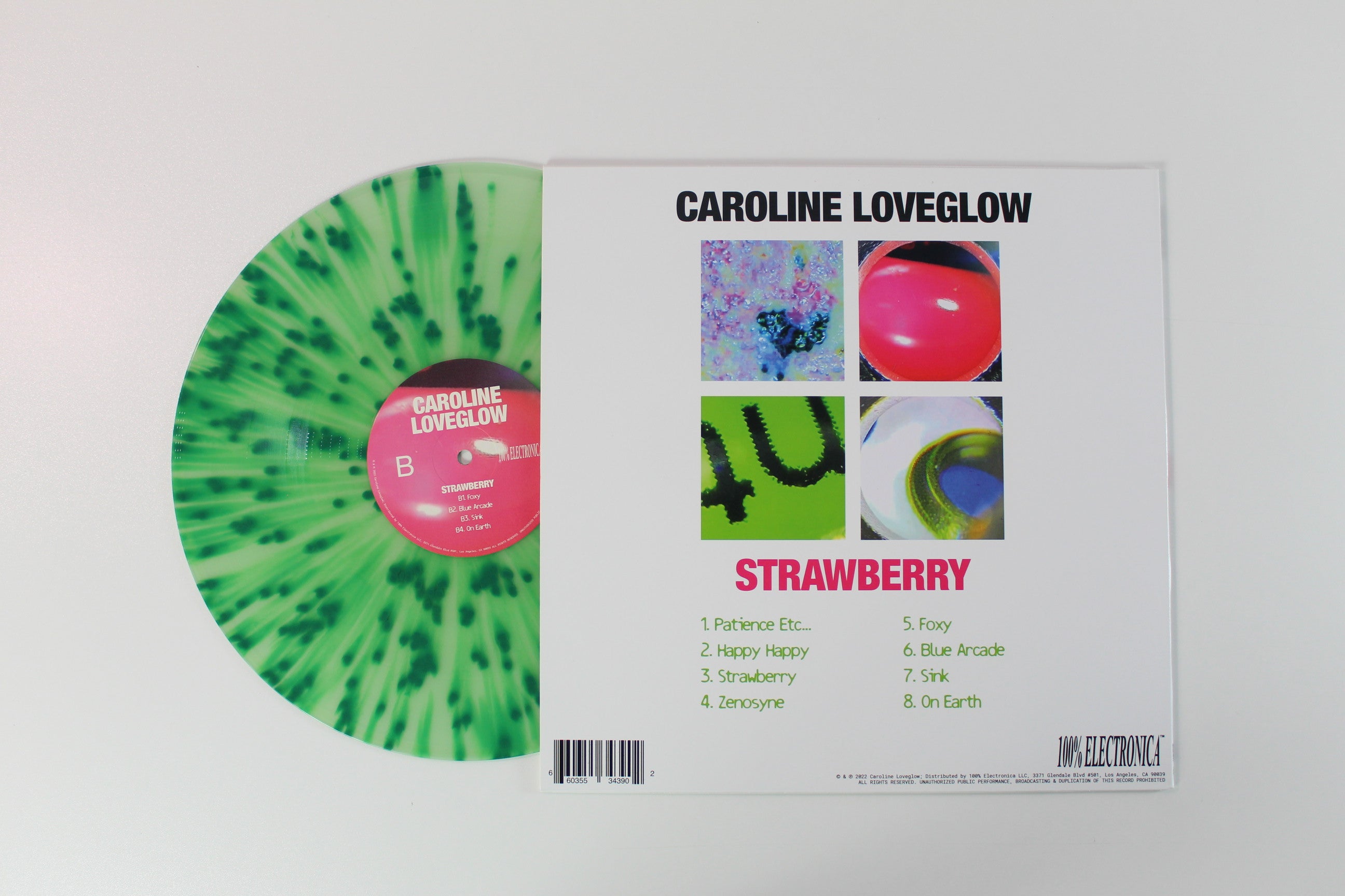 Caroline Loveglow - Strawberry on 100% Electronica Ltd Green Splatter Vinyl