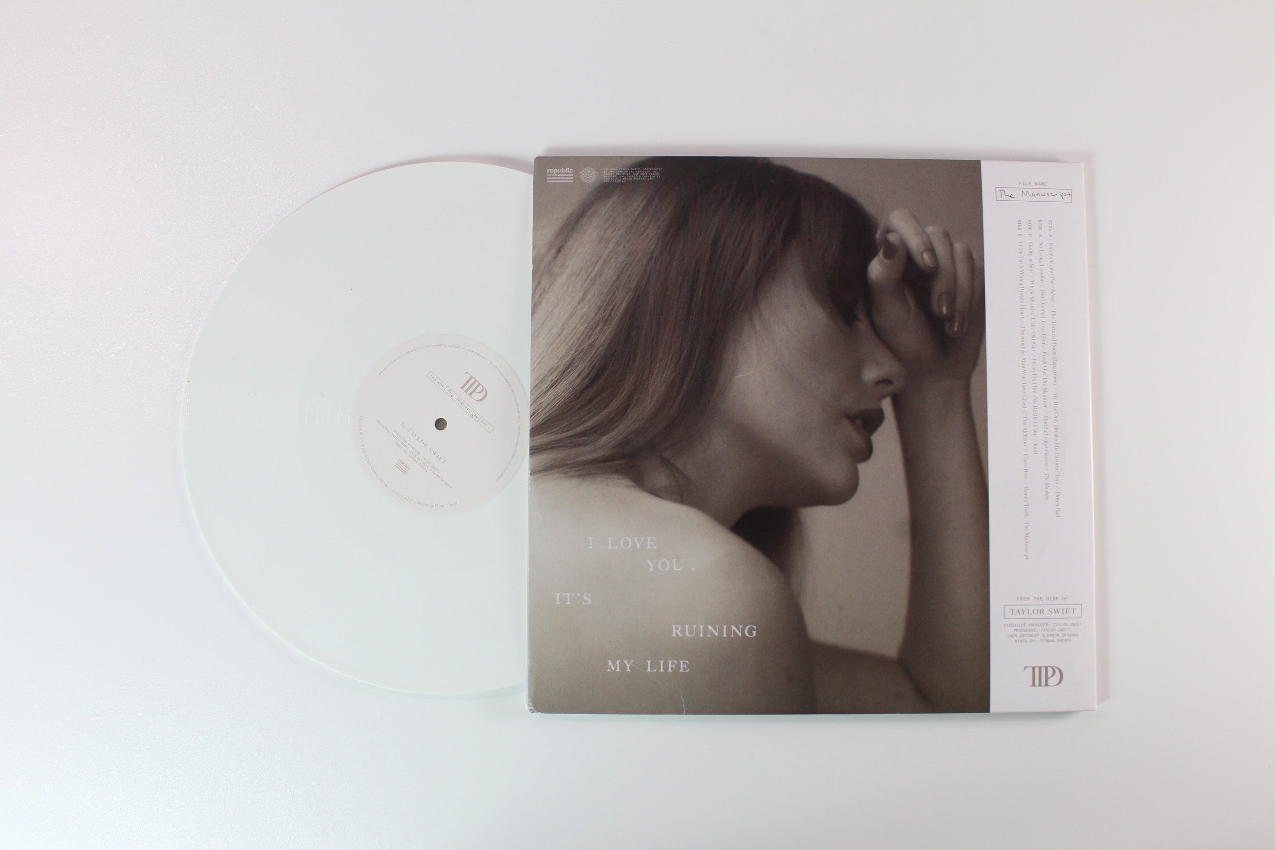 Taylor Swift - The Tortured Poets Department on Republic White Vinyl