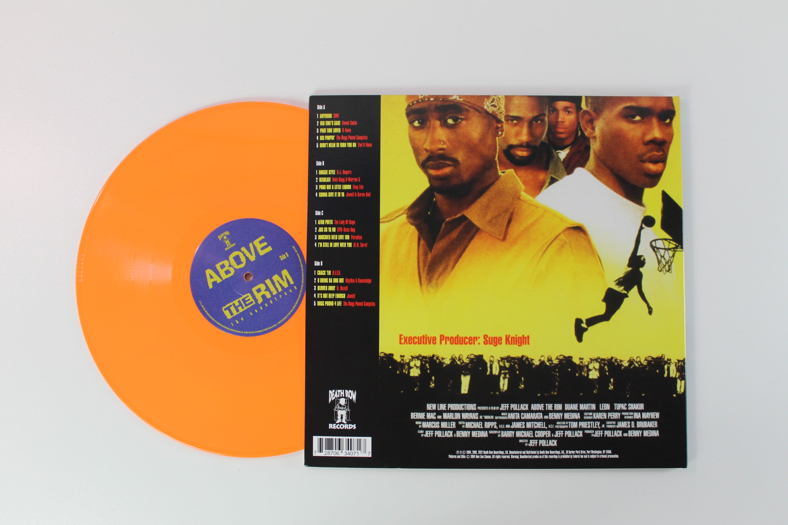 Various - Above The Rim (The Soundtrack) on Death Row RSD 2021 Ltd Yellow & Tangerine Reissue