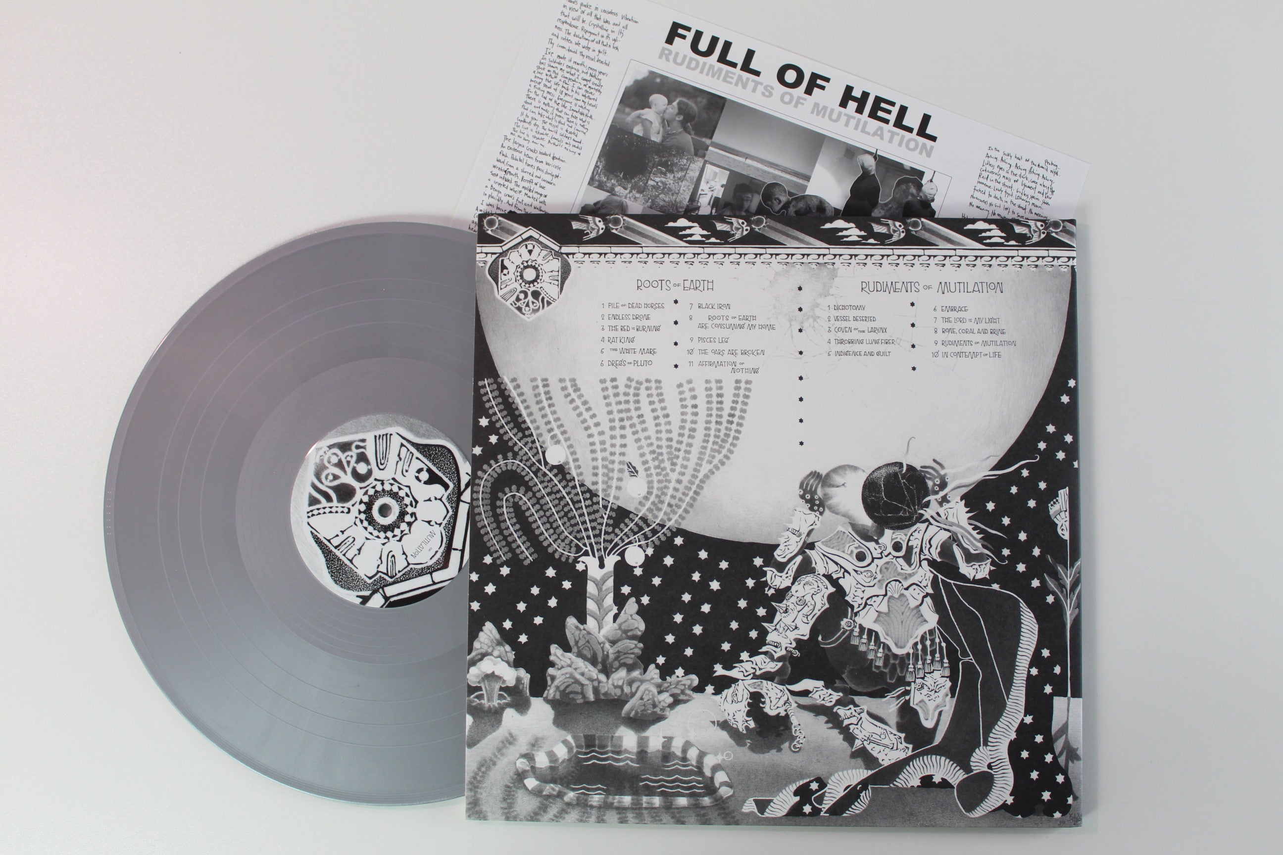 Full Of Hell - Roots Of Earth / Rudiments Of Mutilation Self Release4 Ltd 45 RPM Silver Moon Vinyl